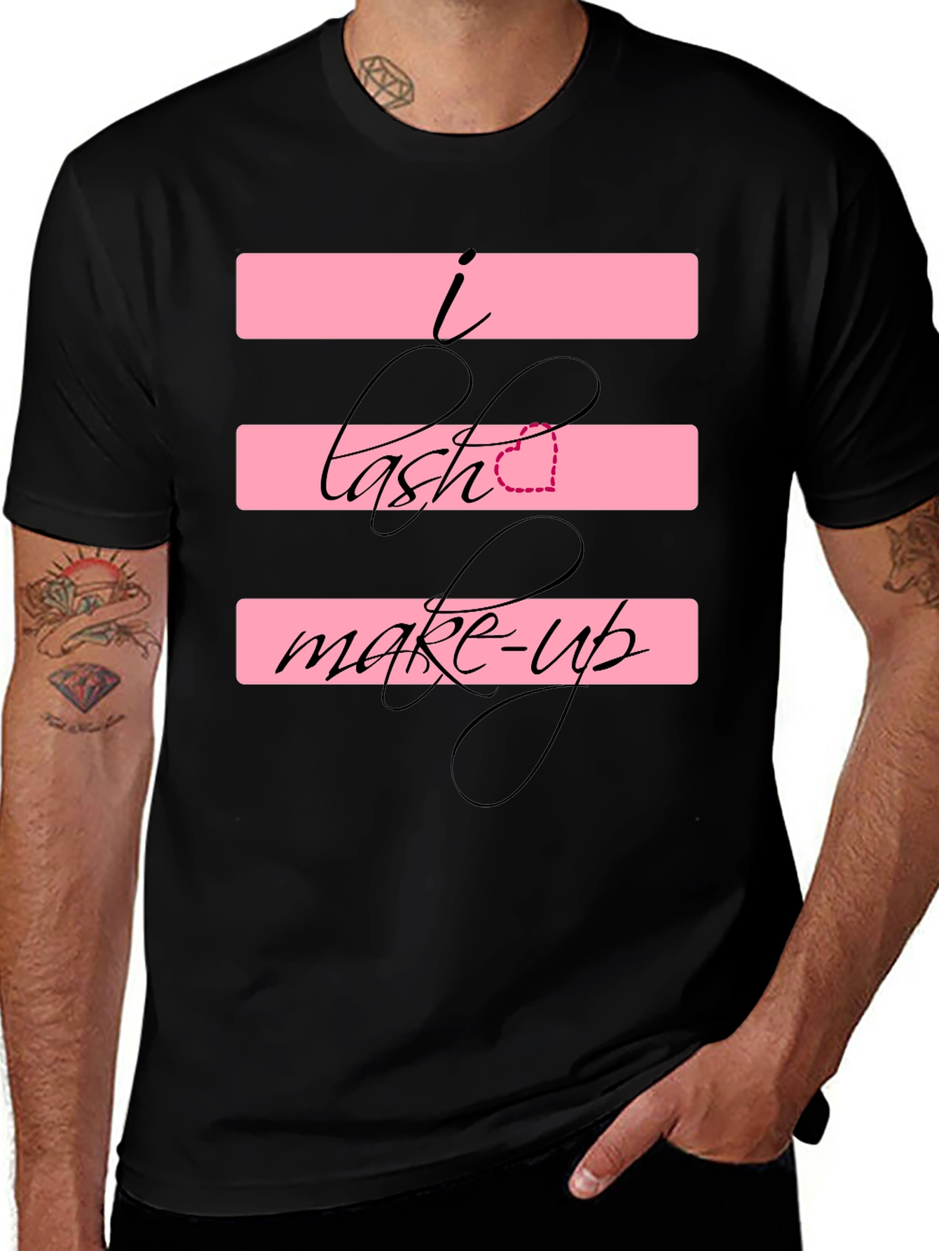 Variant 22 of I Love Lash & Makeup Black T-Shirt