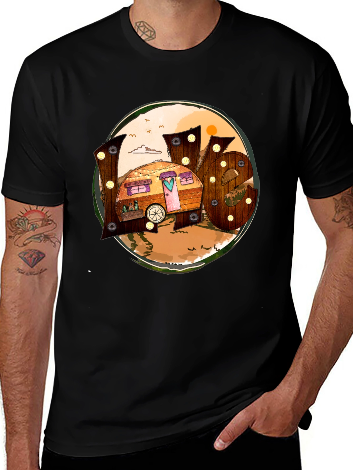 Variant 27 of Vintage Camping Graphic T-Shirt - Love Themed Tee