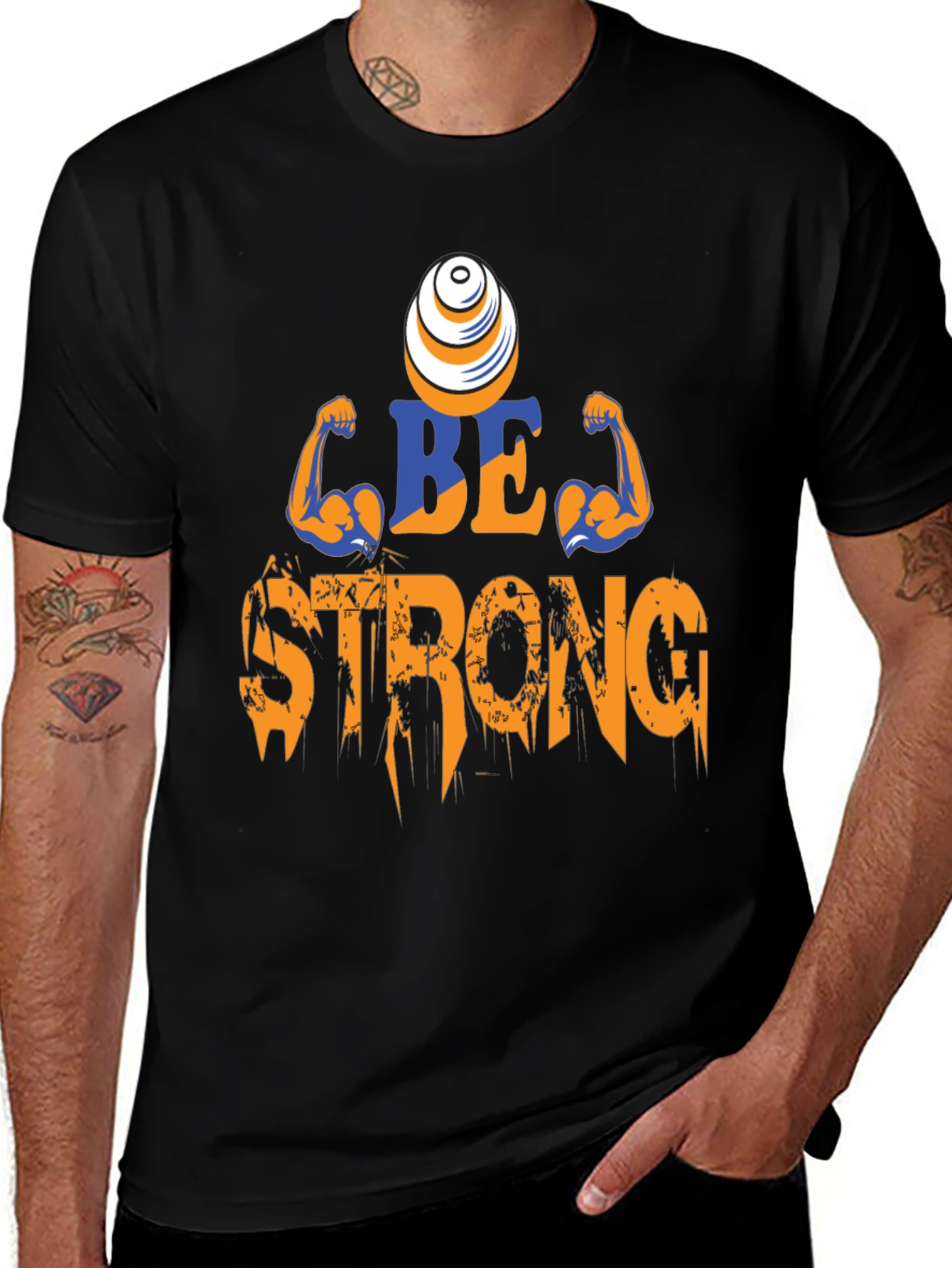 Variant 11 of Be Strong Graphic Tee - Black Short Sleeve T-Shirt