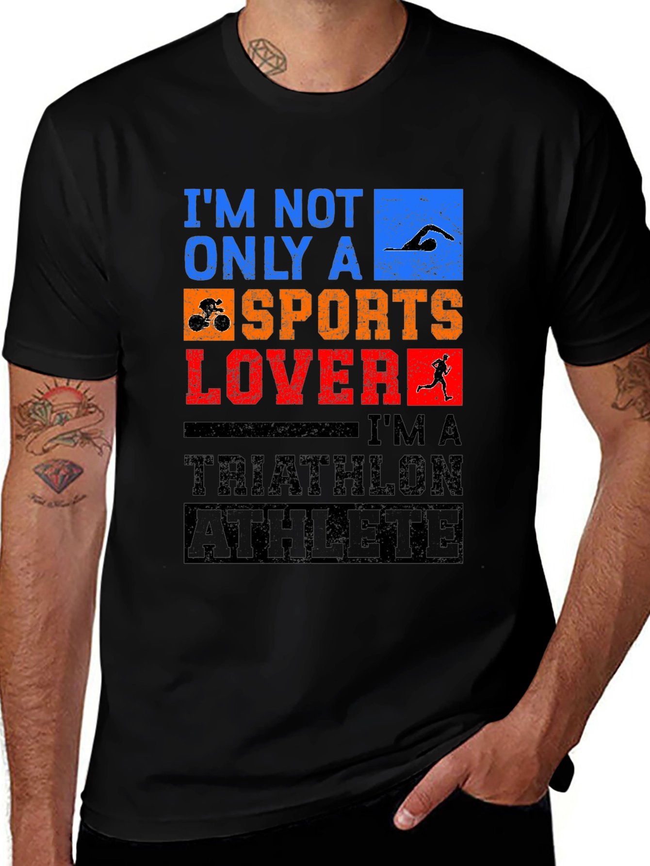 Variant 27 of Triathlon Athlete Graphic T-Shirt - Sports Lover Tee