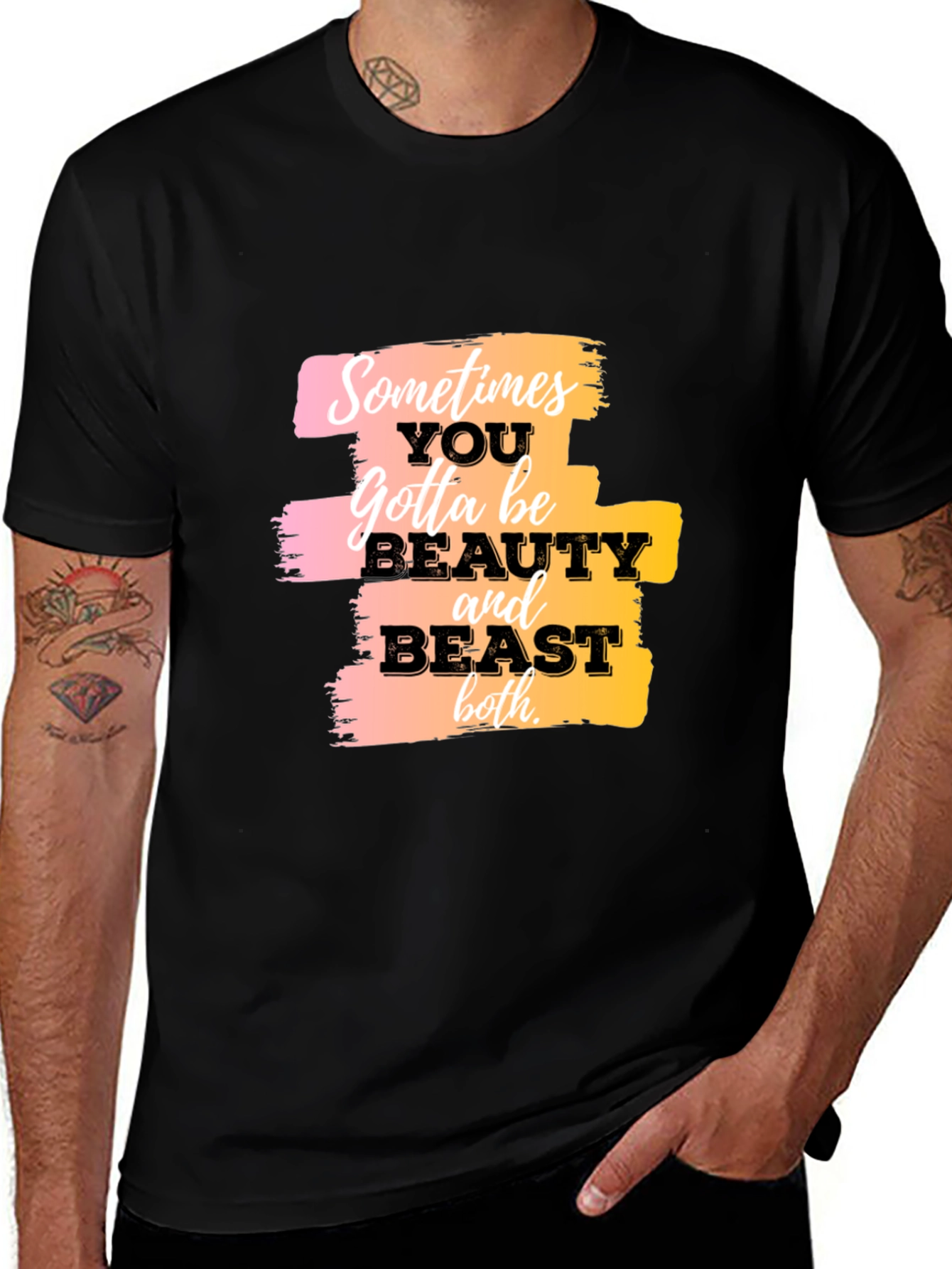 Variant 3 of Beauty and Beast Graphic Tee - Stylish Cotton Blend Shirt