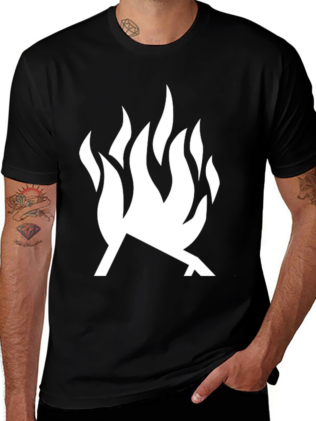 Variant 19 of Bold Flame Graphic T-Shirt - Modern Black Tee