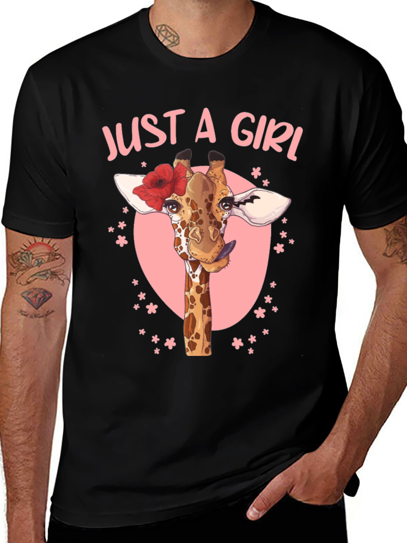 Variant 6 of Just a Girl Giraffe T-Shirt