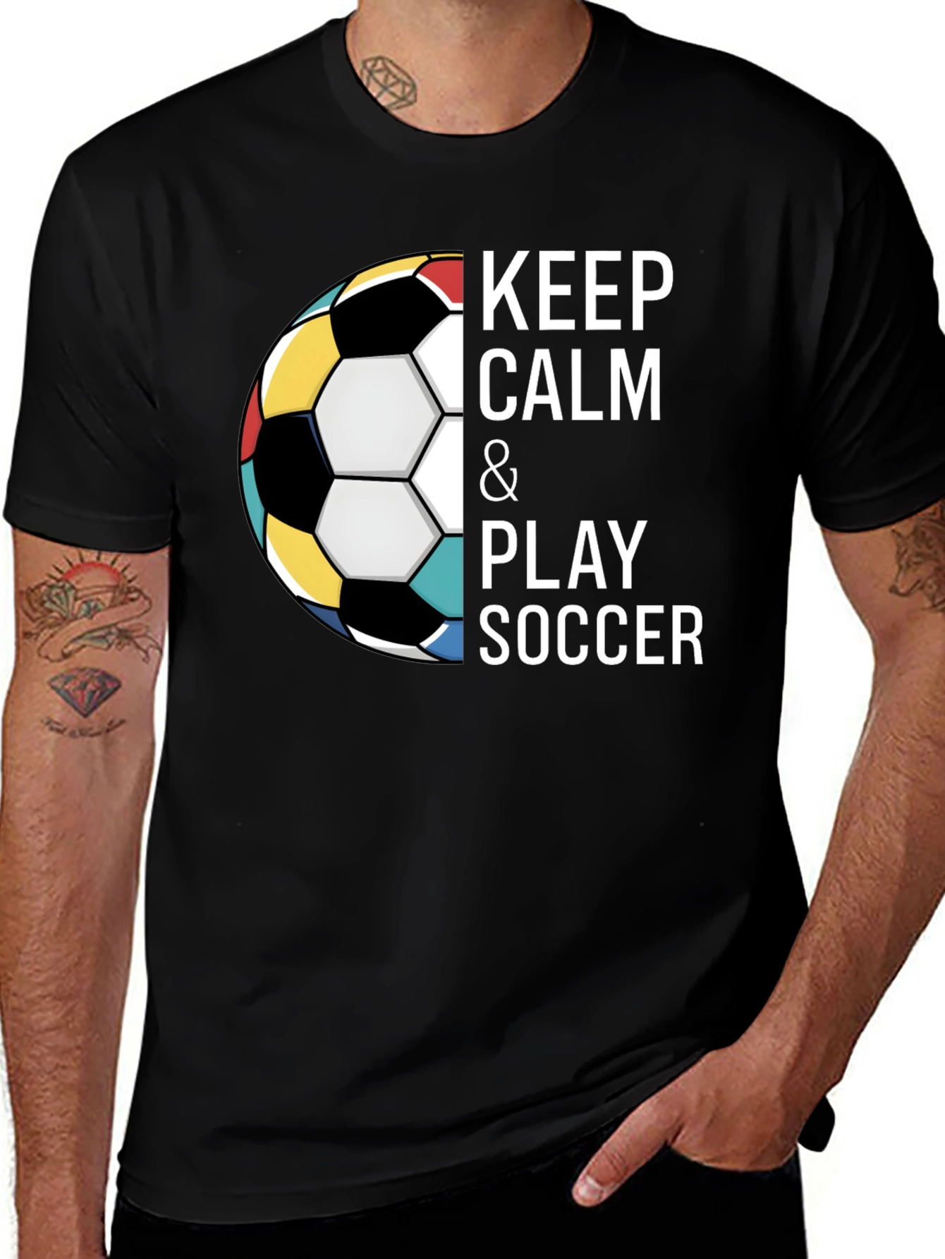 Variant 6 of Keep Calm & Play Soccer T-Shirt - Stylish Graphic Tee