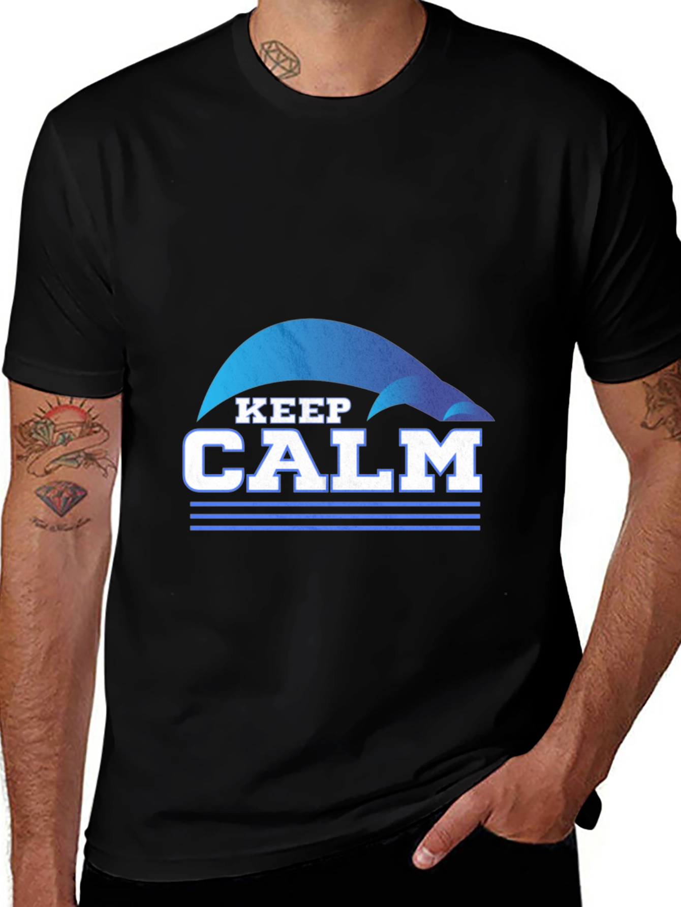 Variant 27 of Keep Calm Graphic Tee - Men's Black T-Shirt