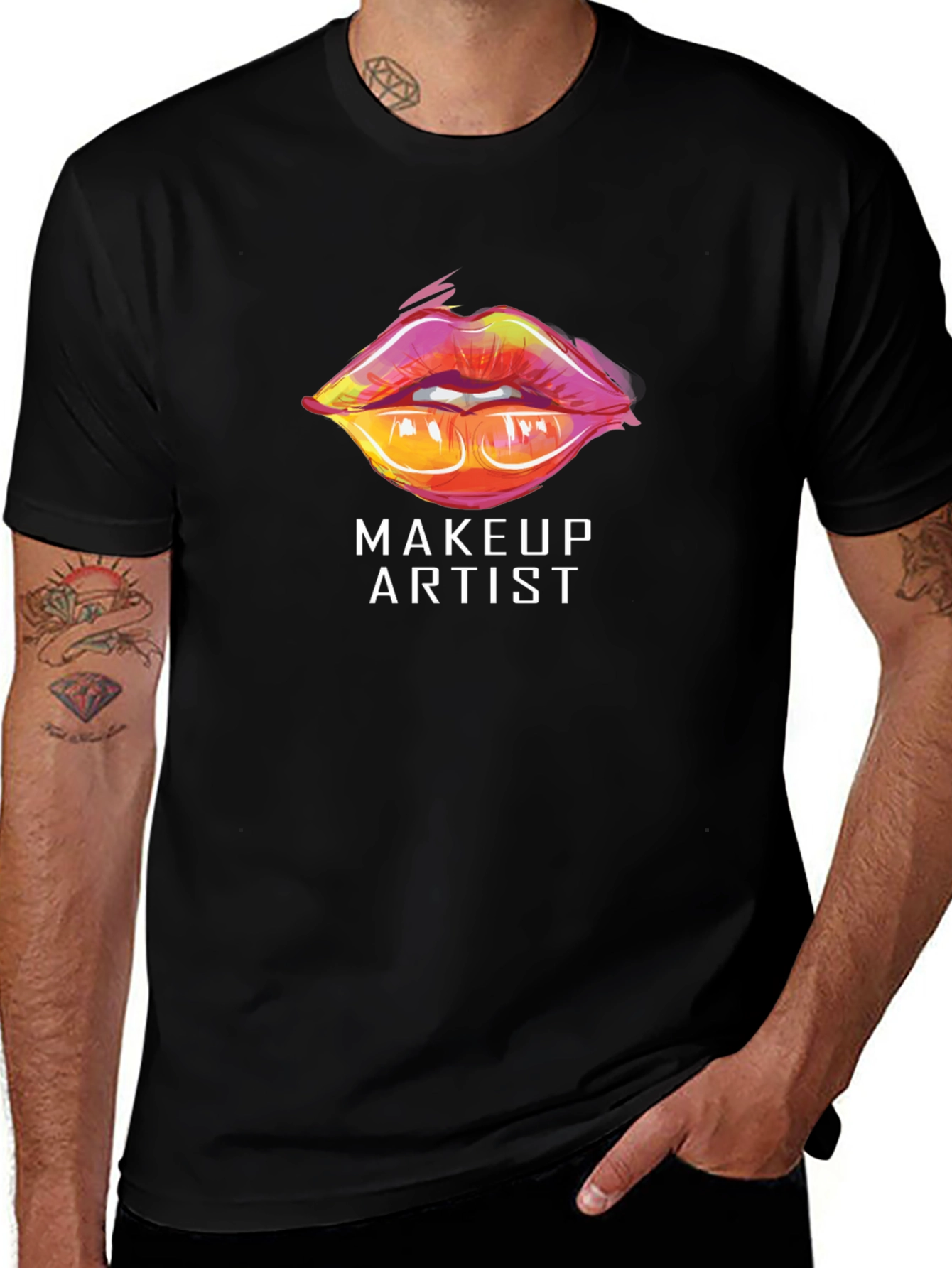 Variant 23 of Makeup Artist Lips Graphic Tee - Stylish Crew Neck T-Shirt