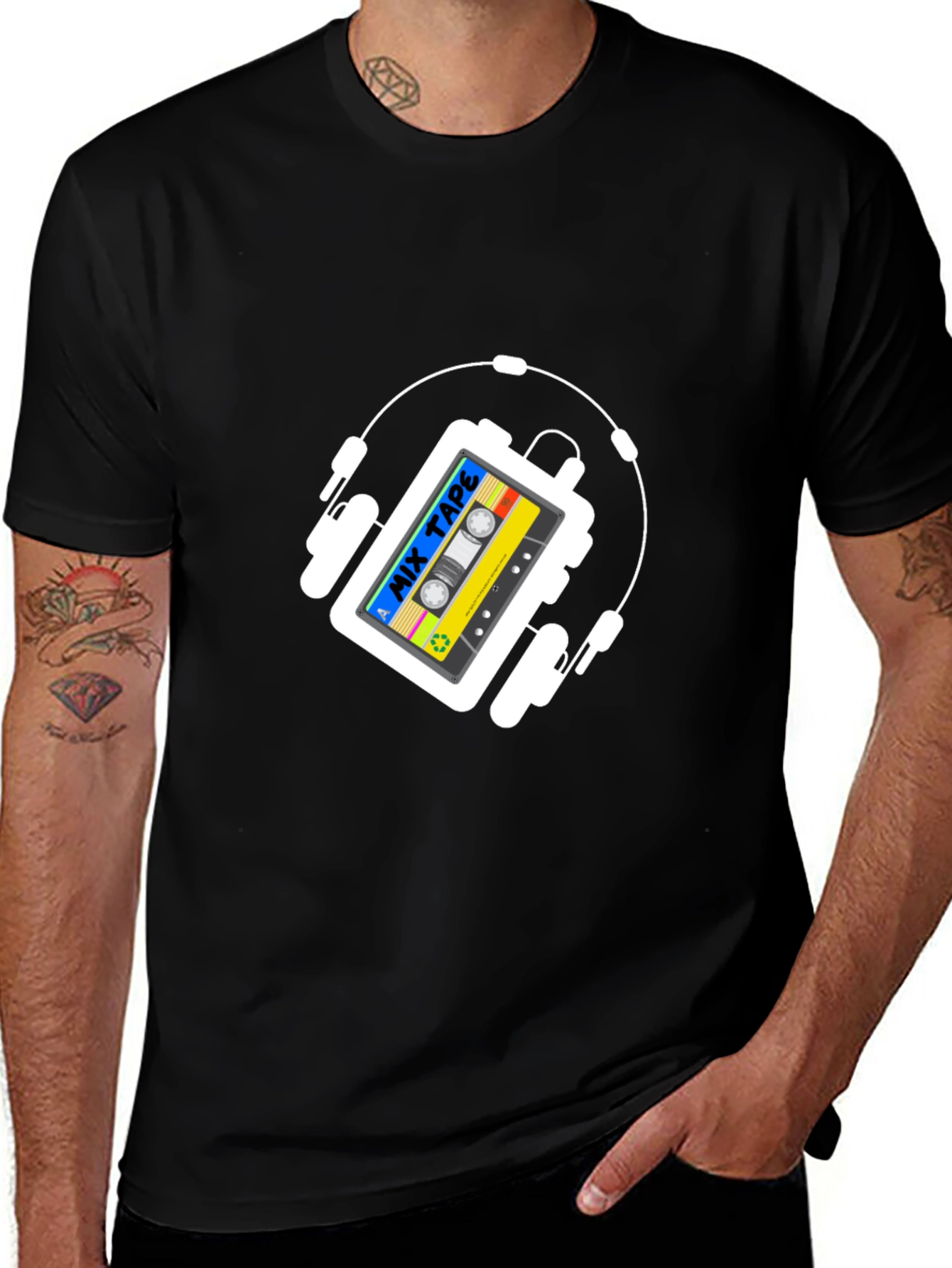 Variant 9 of Retro Mix Tape Headphones Graphic T-Shirt