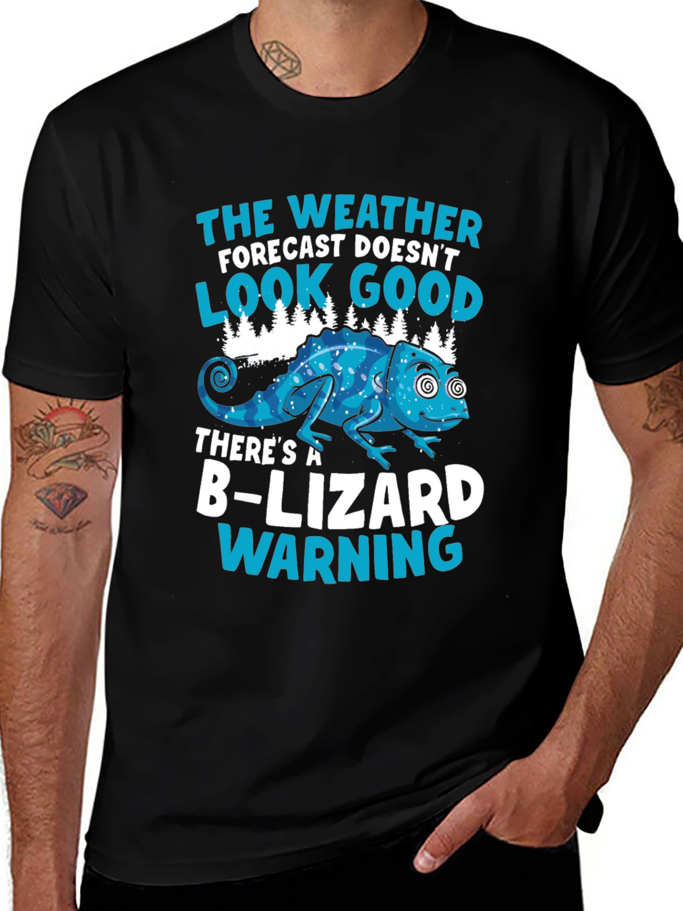Variant 17 of B-Lizard Warning Funny Graphic T-Shirt
