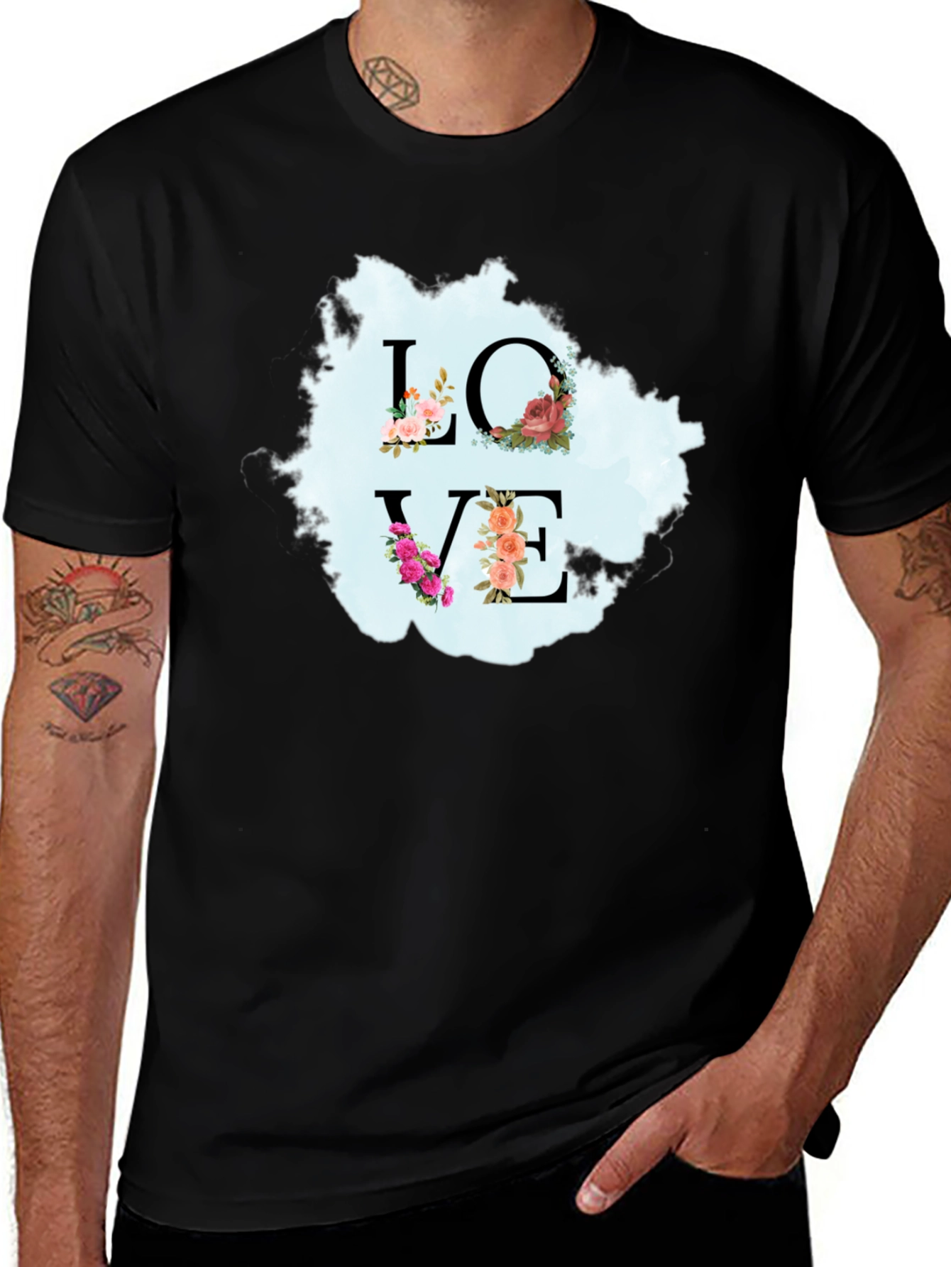 Variant 9 of Floral Love T-Shirt - Stylish Graphic Tee