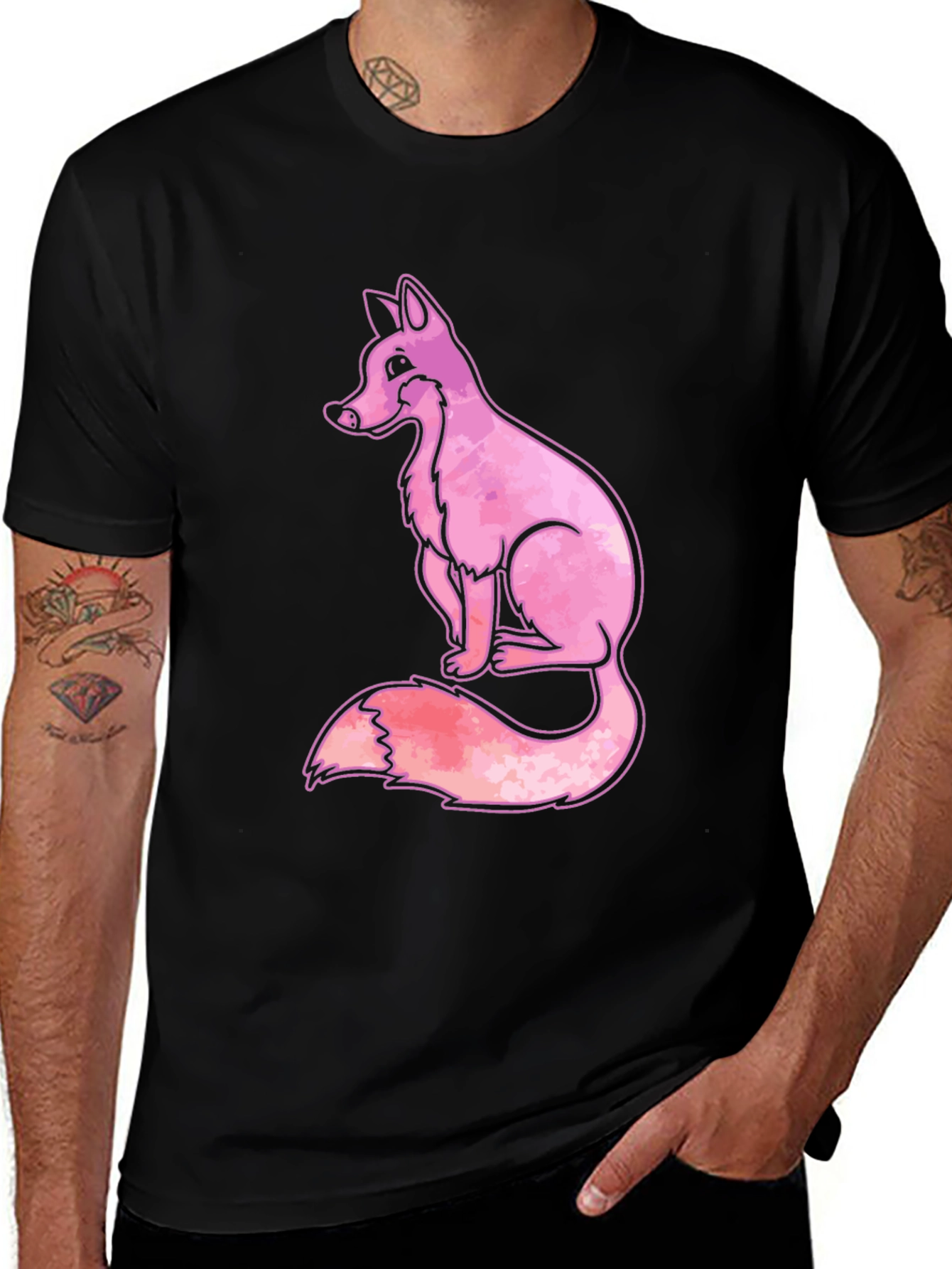 Variant 8 of Pink Fox Graphic Tee - Trendy Animal Design T-Shirt