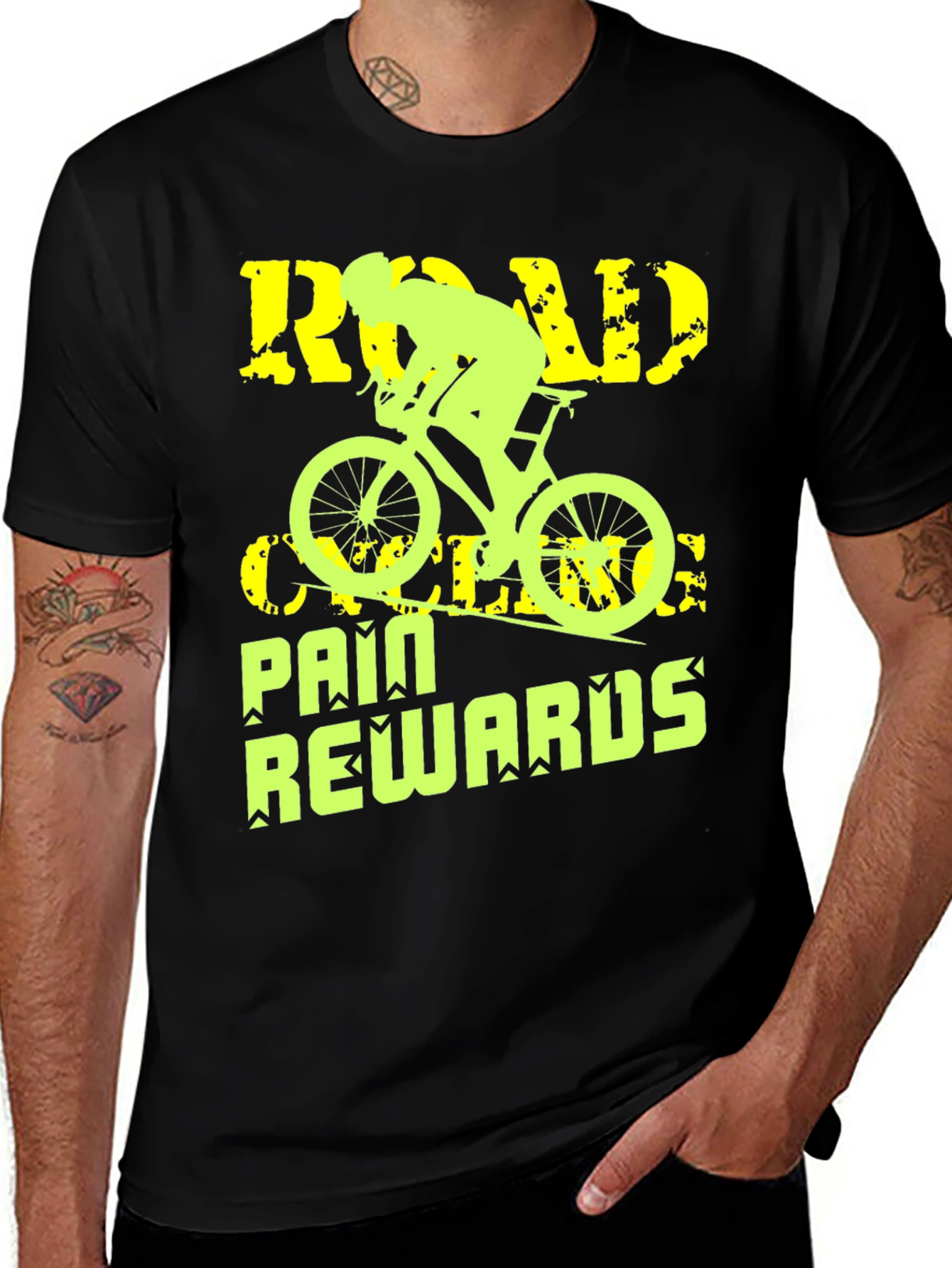Variant 7 of Road Cycling Pain Rewards Graphic Tee
