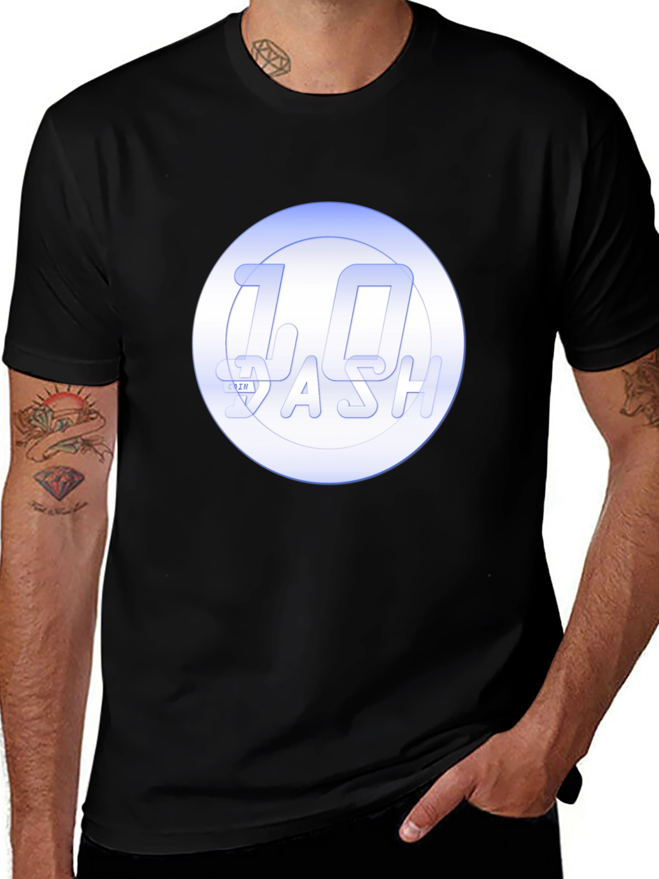 Dash 1.0 T-Shirt - Black, Crew Neck, Casual Wear