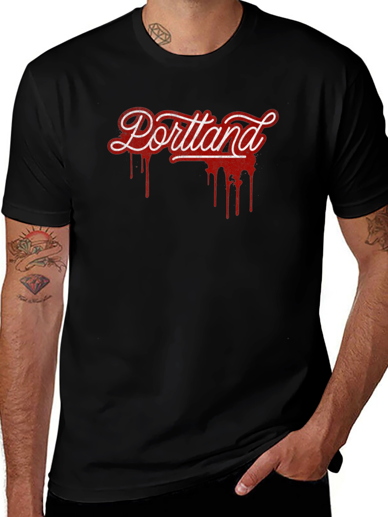 Variant 29 of Portland Drip Graphic T-Shirt - Black