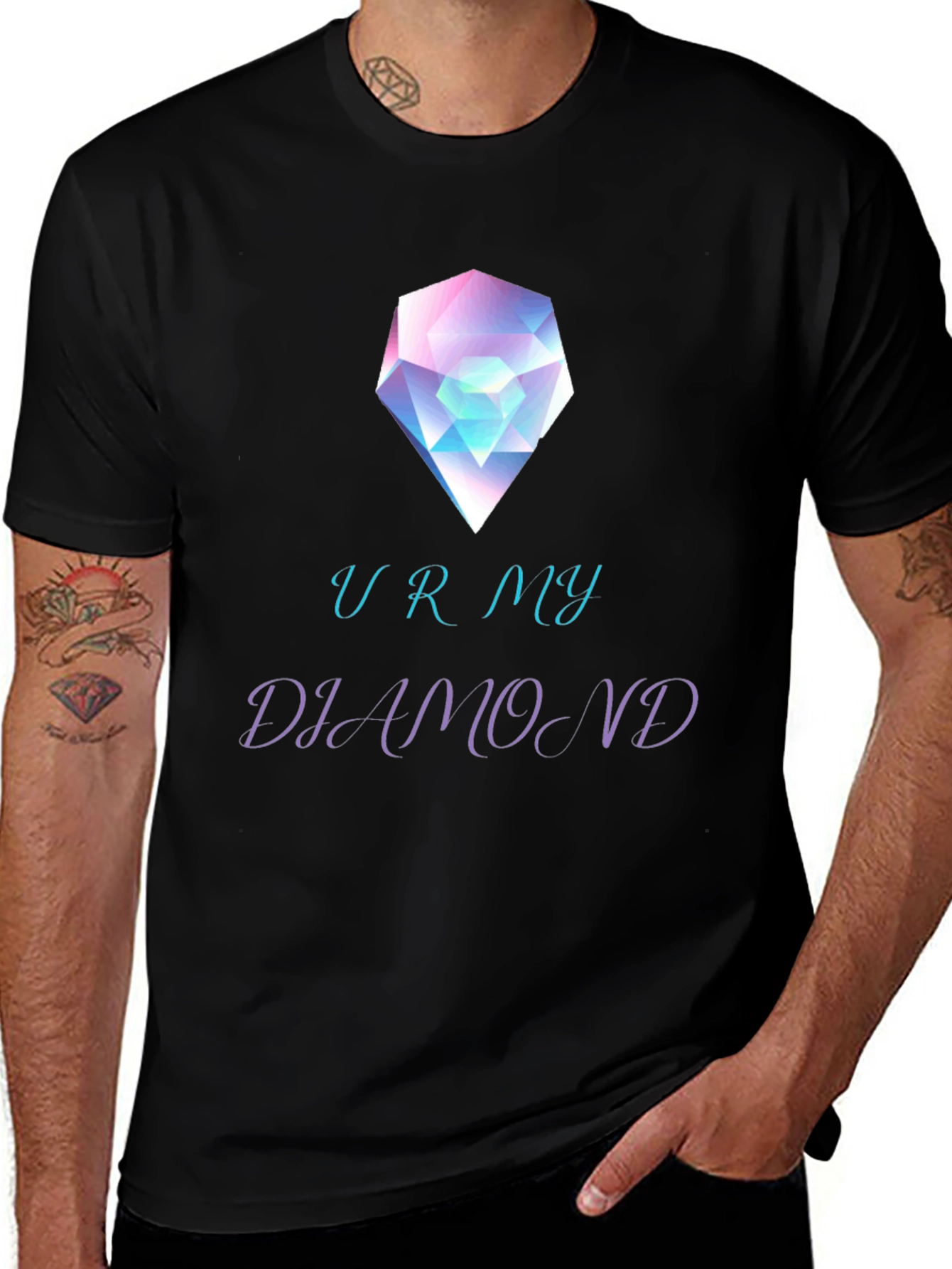 Variant 14 of UR MY Diamond Graphic T-Shirt - Stylish Crew Neck Tee