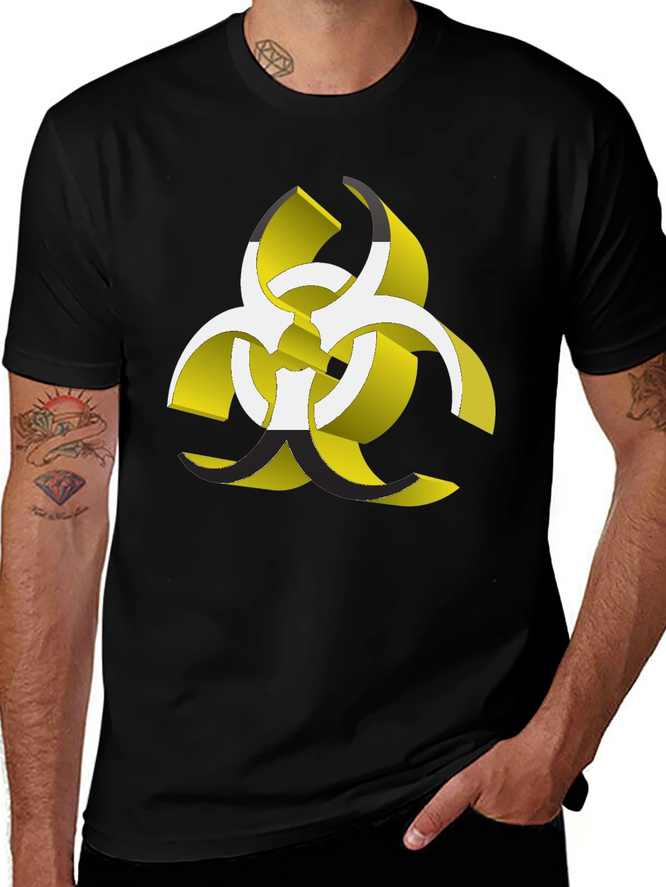 Variant 4 of Biohazard Graphic T-Shirt - Bold Design