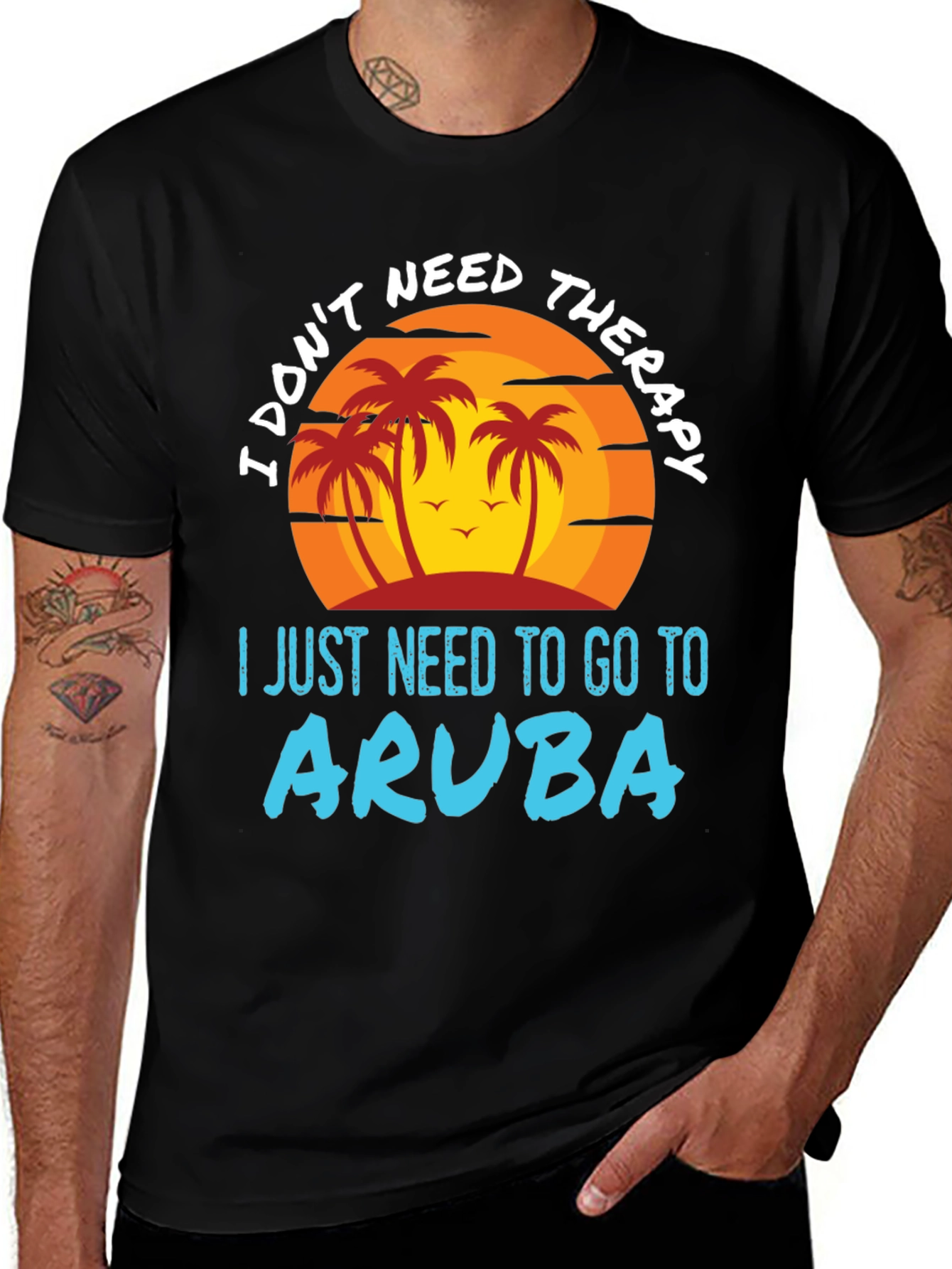 Aruba Vacation T-Shirt | Palm Tree Graphic Tee