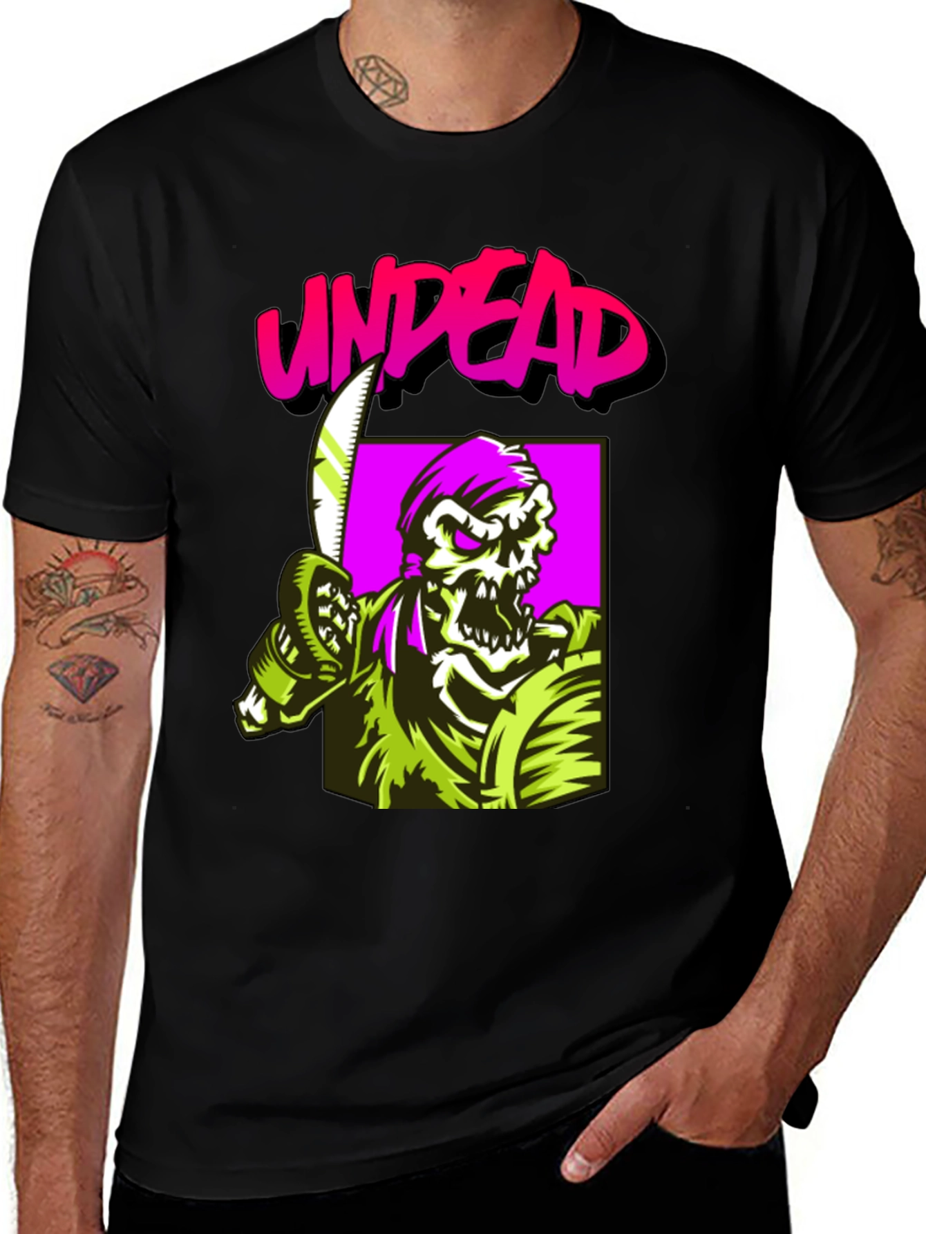 Variant 3 of Undead Graphic Tee - Black Cotton Shirt