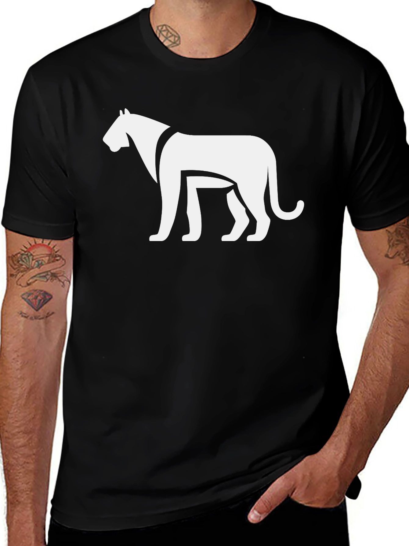 Variant 14 of Black Lion Graphic Tee - Modern Minimalist Style