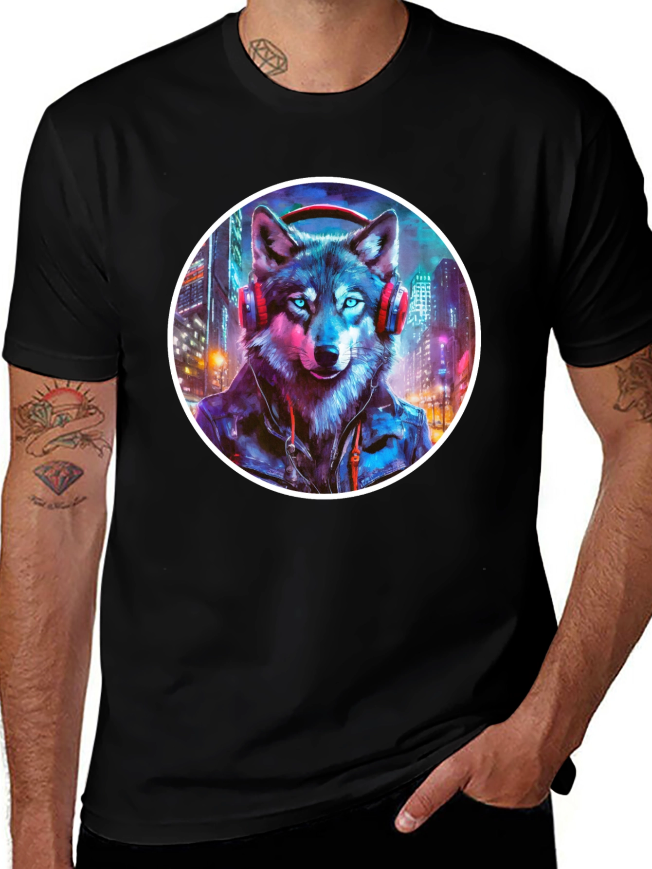 Variant 19 of Wolf DJ Graphic Tee - Urban Style Shirt