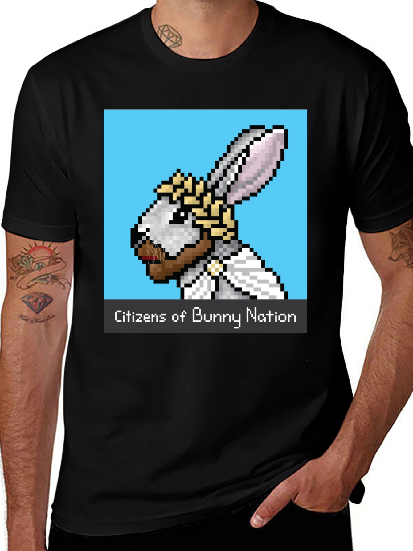 Variant 10 of Citizens of Bunny Nation Black T-Shirt