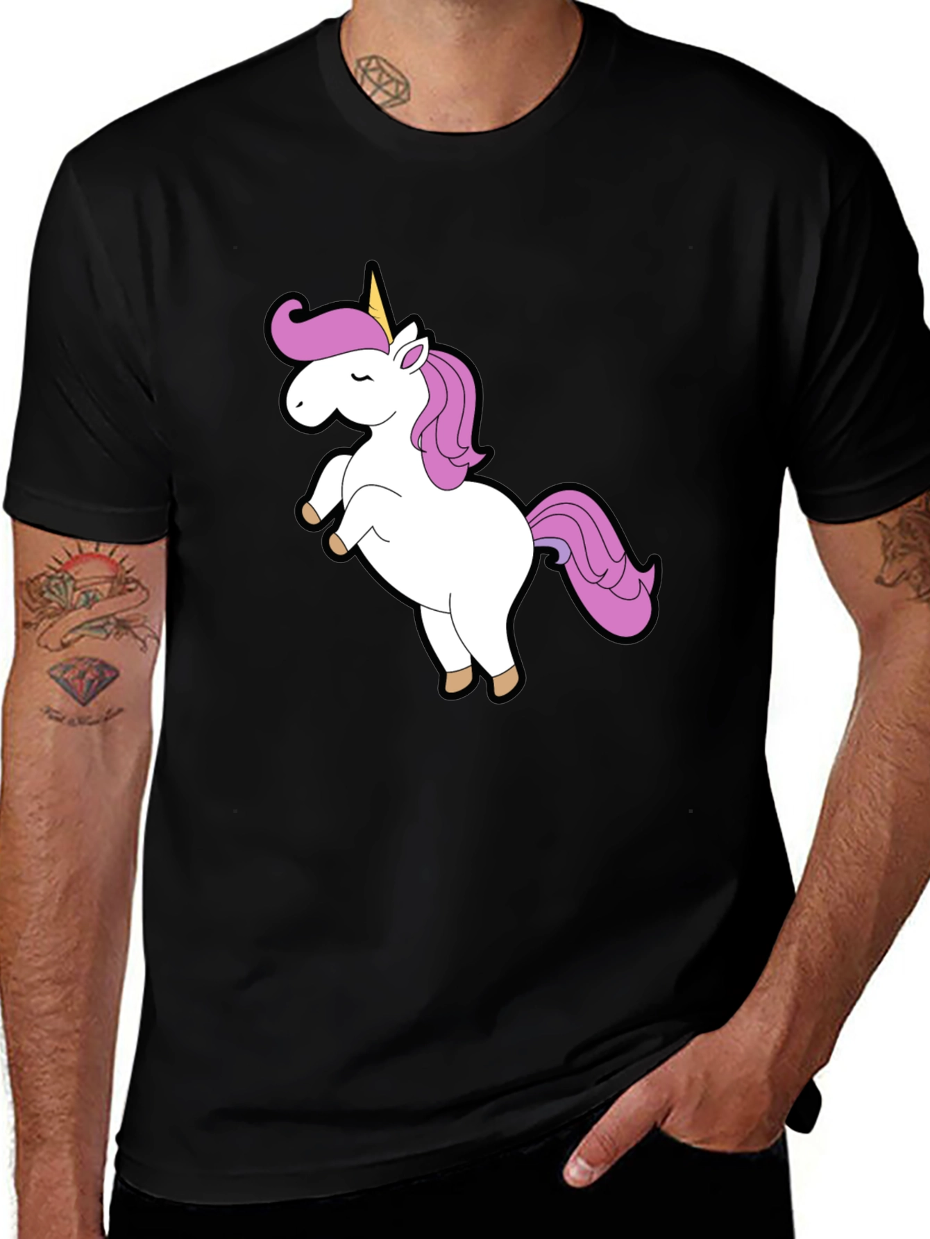 Variant 7 of Unicorn Graphic Black T-Shirt