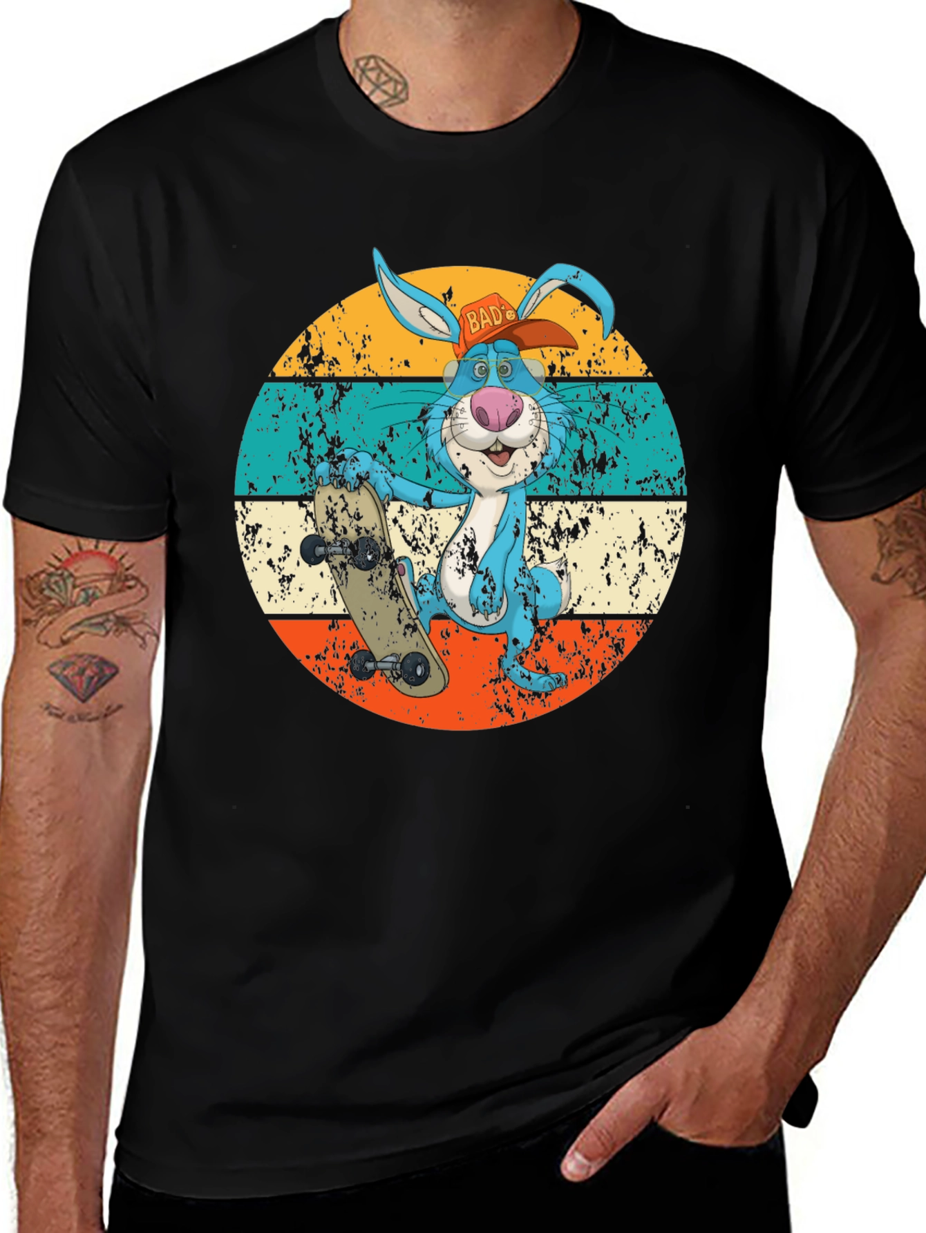 Variant 10 of Cool Retro Skater Bunny T-Shirt