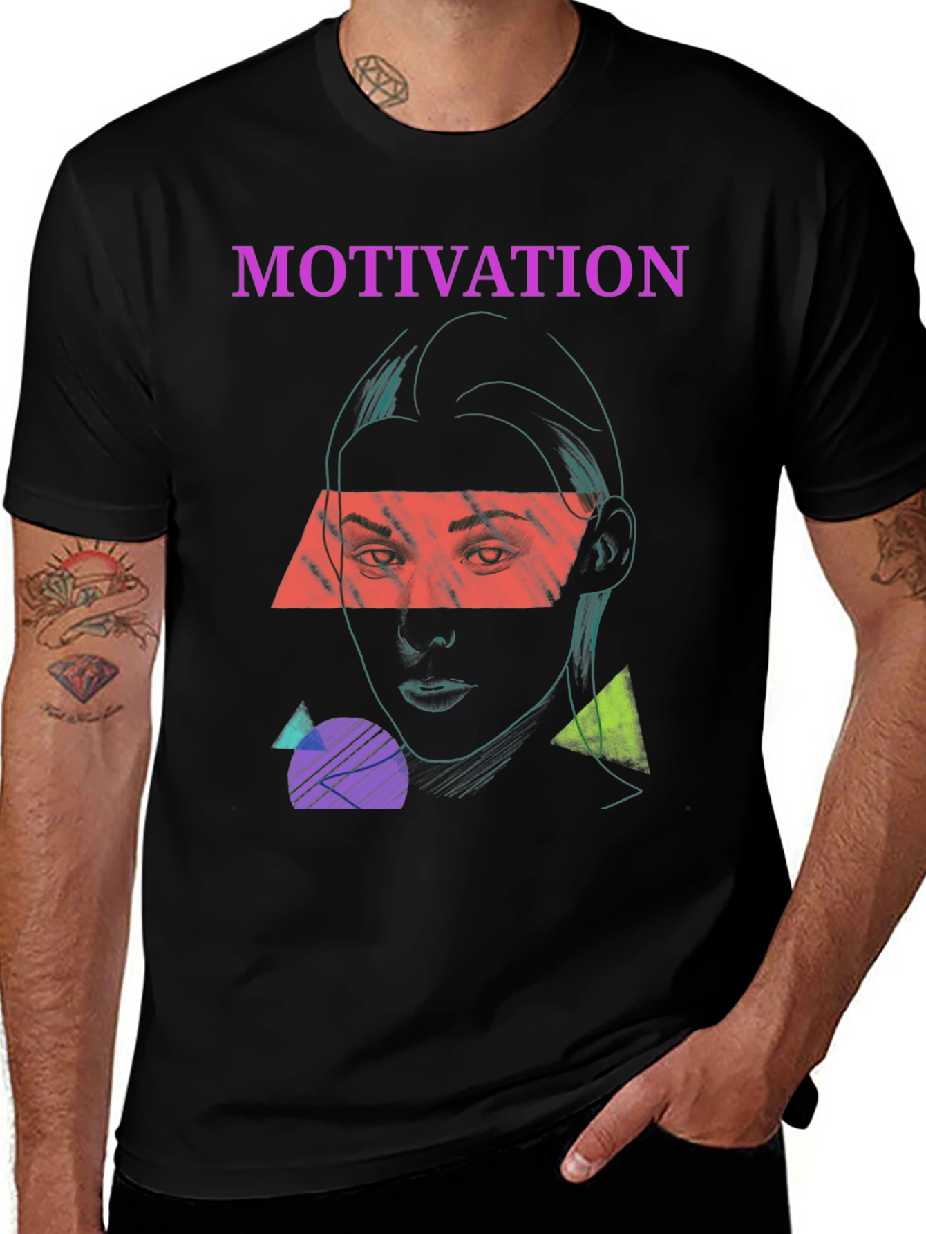 Variant 18 of Motivation Graphic Print Tee - Unisex Black T-Shirt