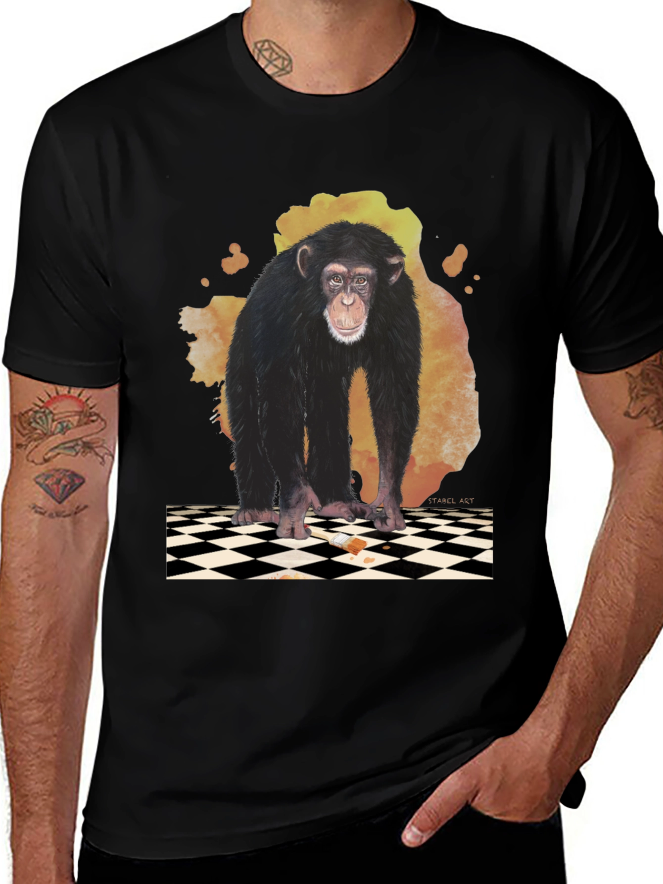 Variant 16 of Chimpanzee Graphic Tee - Artistic Design
