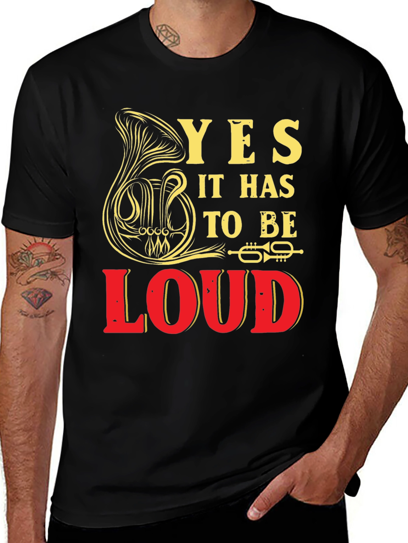 Variant 10 of Yes, It Has To Be Loud! Black T-Shirt