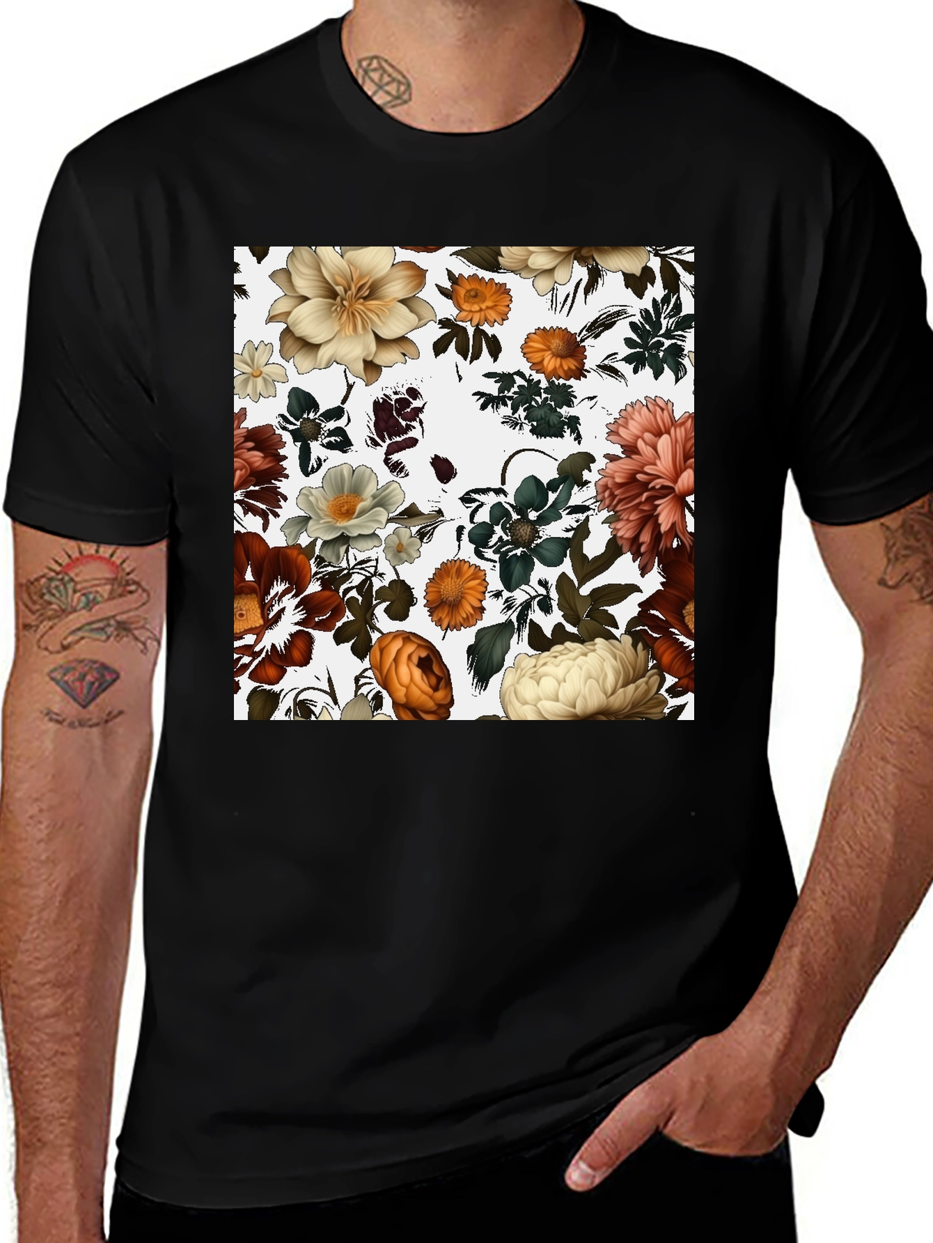 Variant 11 of Floral Print Crew Neck T-Shirt