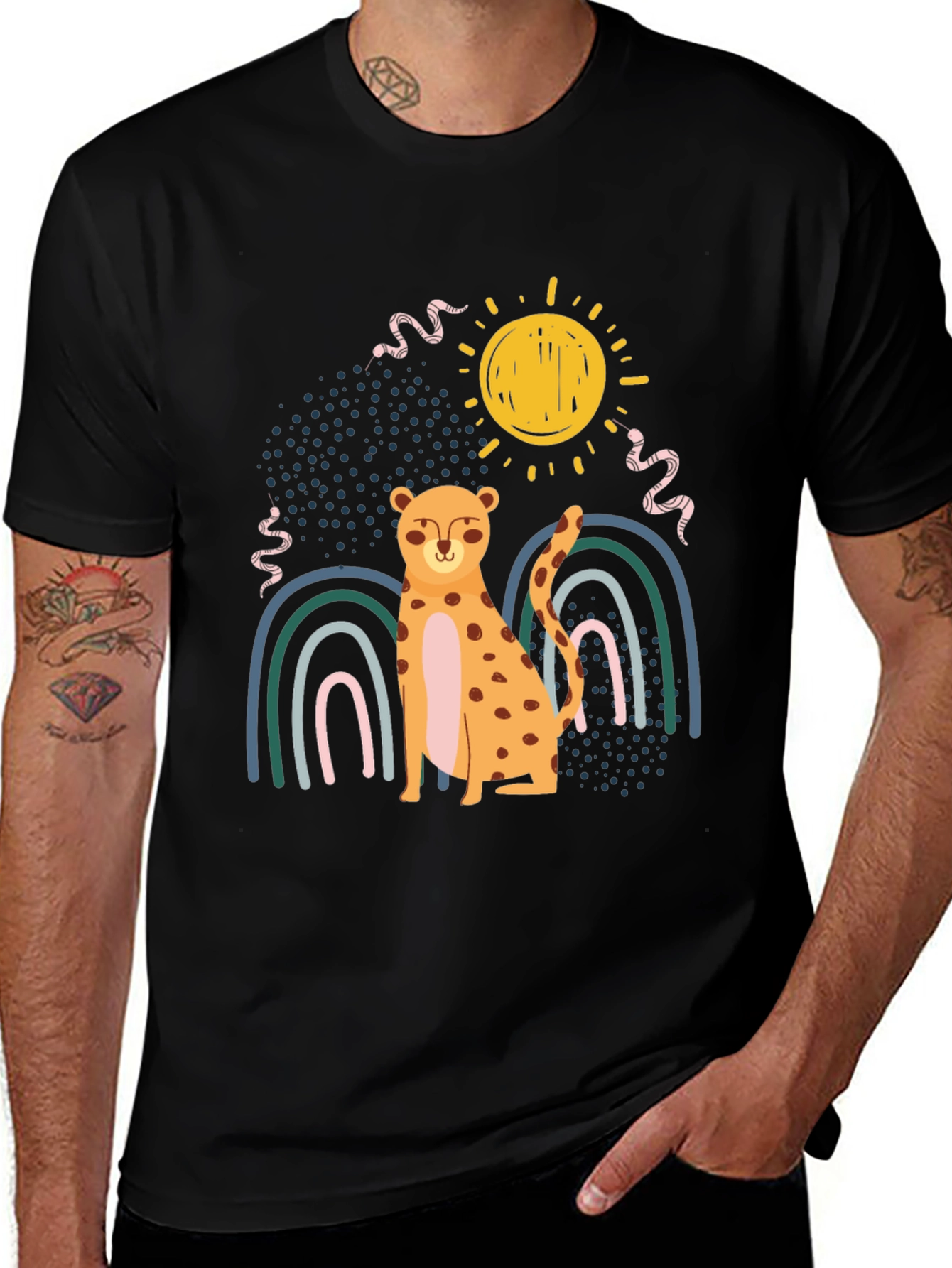 Variant 9 of Cheetah Rainbow Graphic Tee