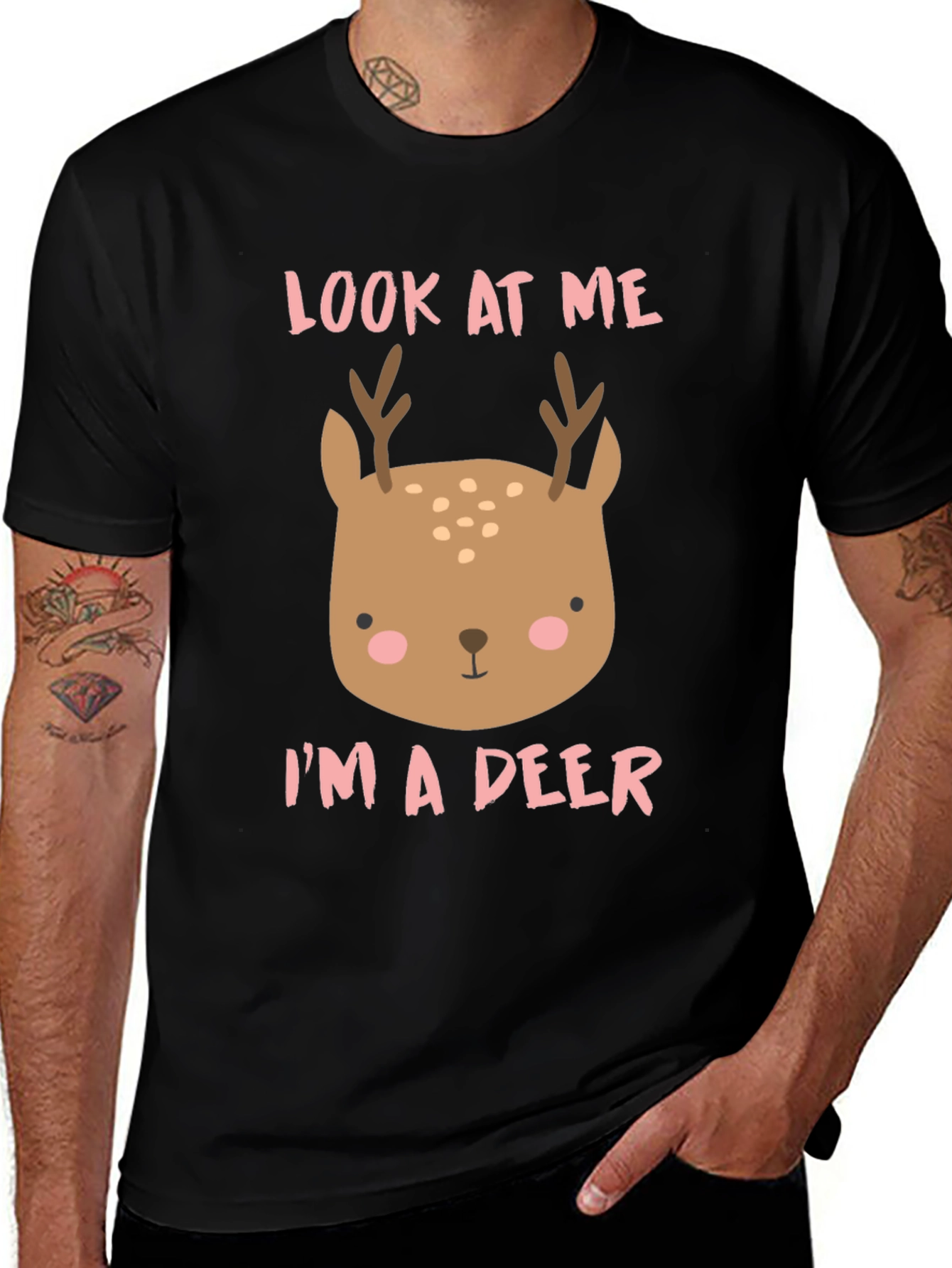 Variant 20 of Cute Deer Graphic Tee - Look At Me I'm A Deer Shirt