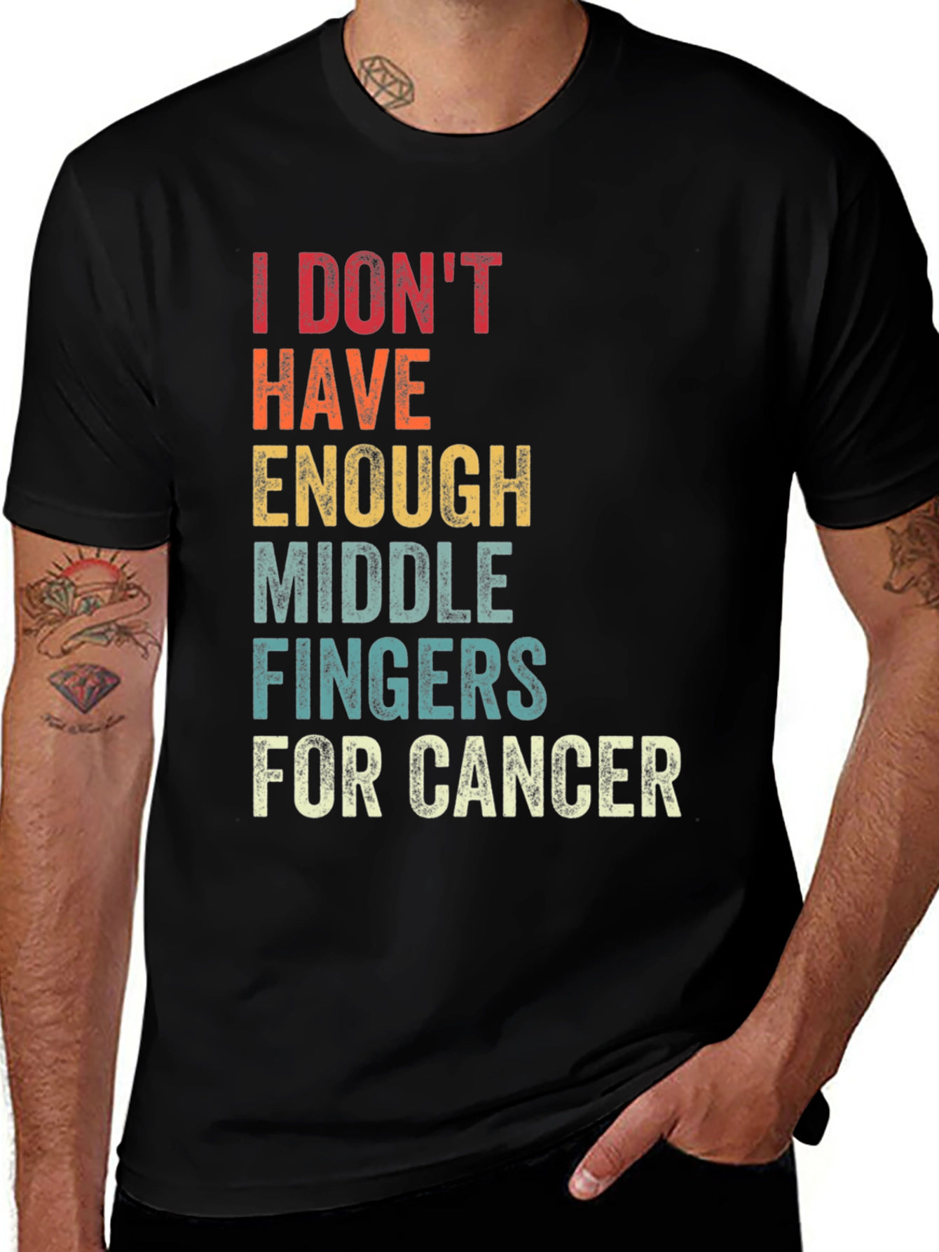 Variant 5 of I Don't Have Enough Middle Fingers For Cancer Graphic Tee