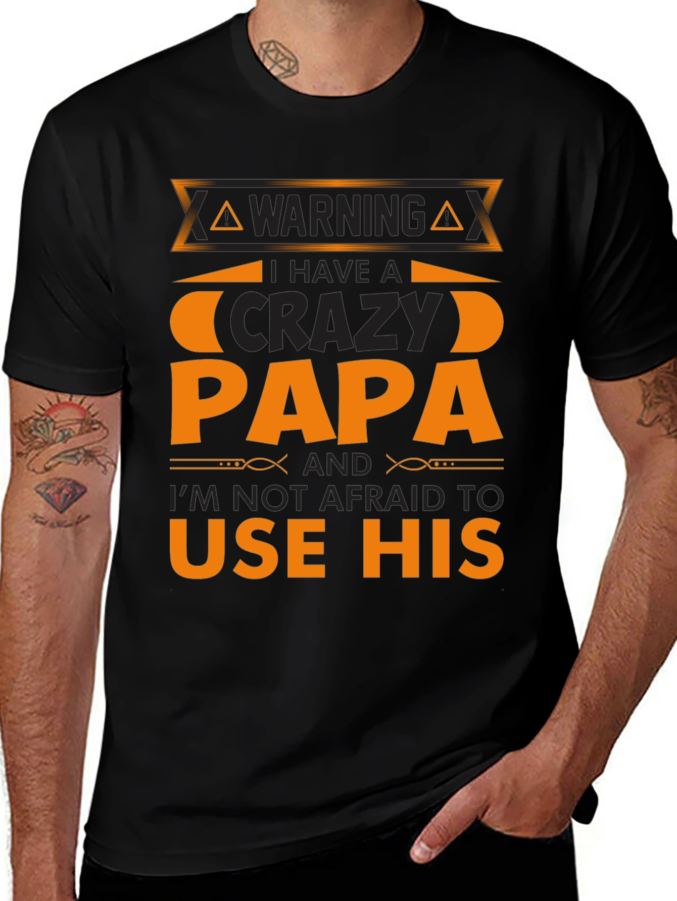 Variant 30 of Warning Crazy Papa T-Shirt