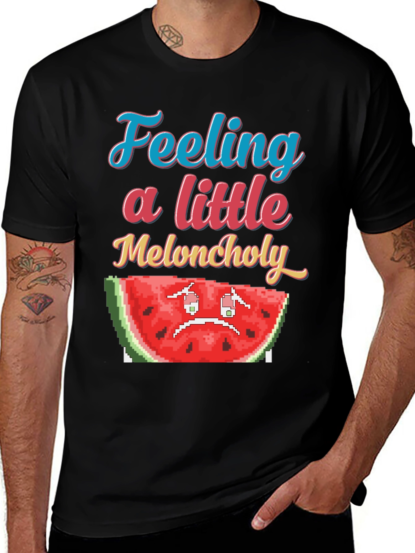 Variant 23 of Meloncholy Graphic Tee - Funny Watermelon Shirt