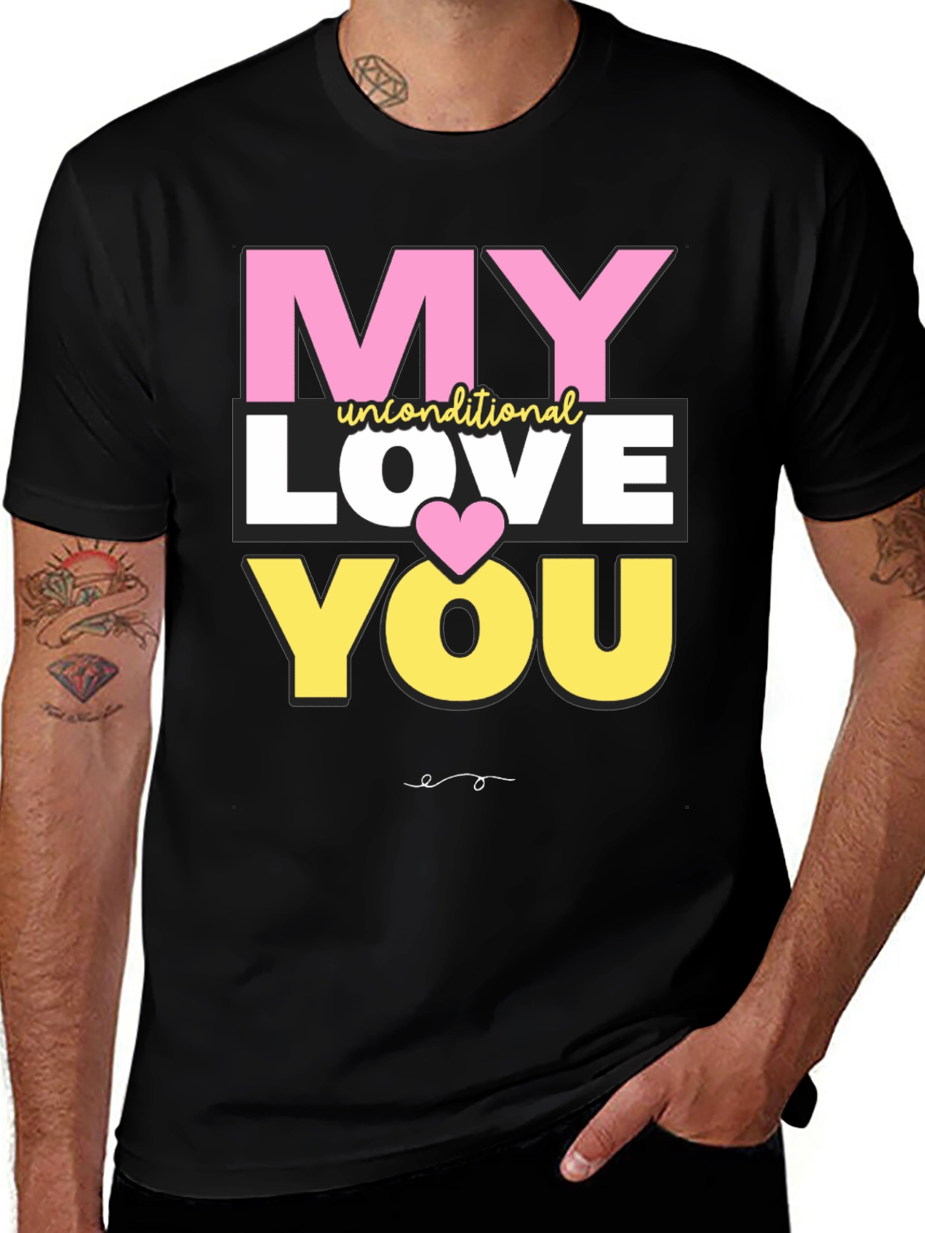 Variant 6 of My Unconditional Love T-Shirt, Cute Heart Tee