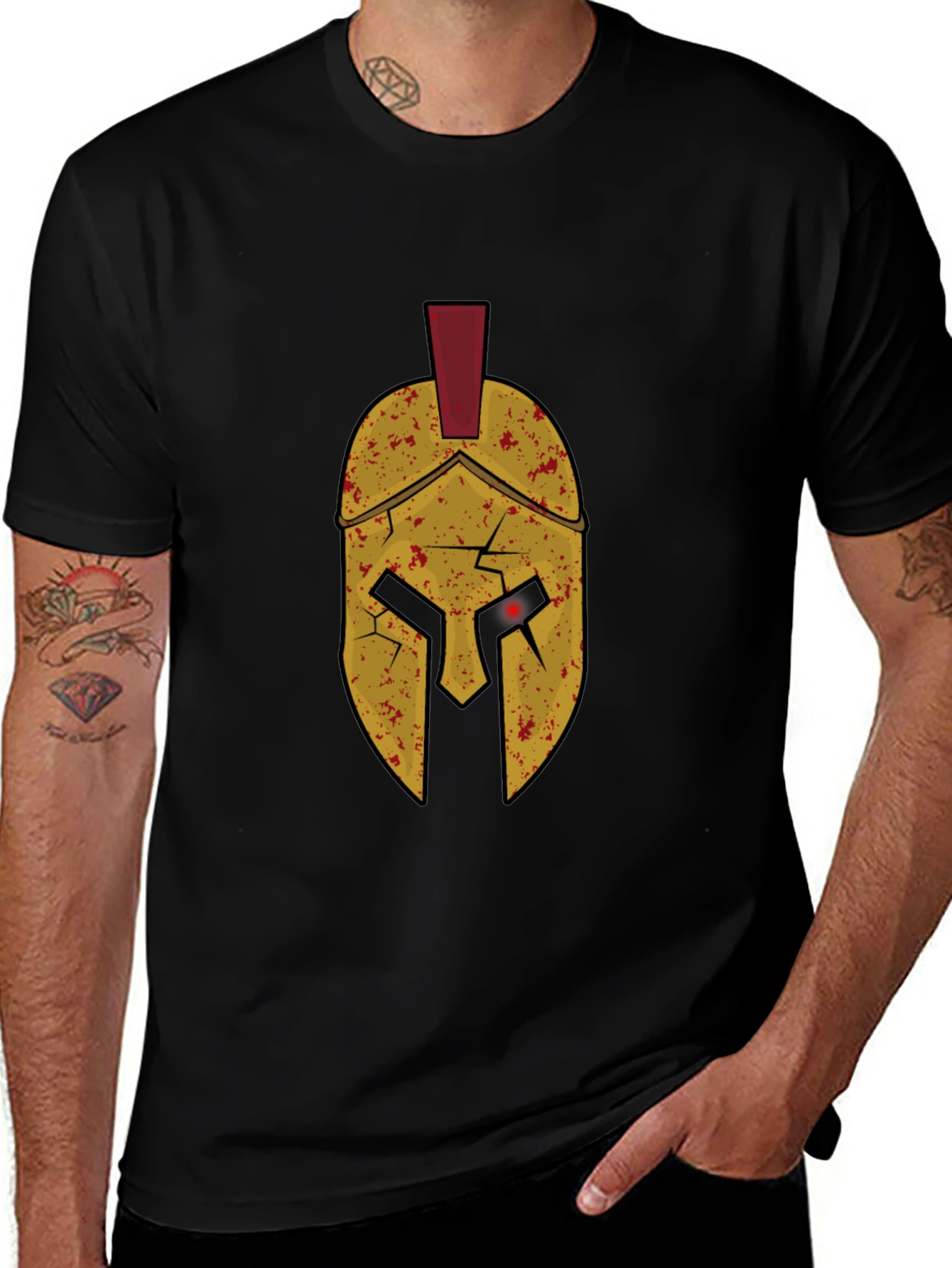 Variant 29 of Spartan Helmet Graphic Tee - Black