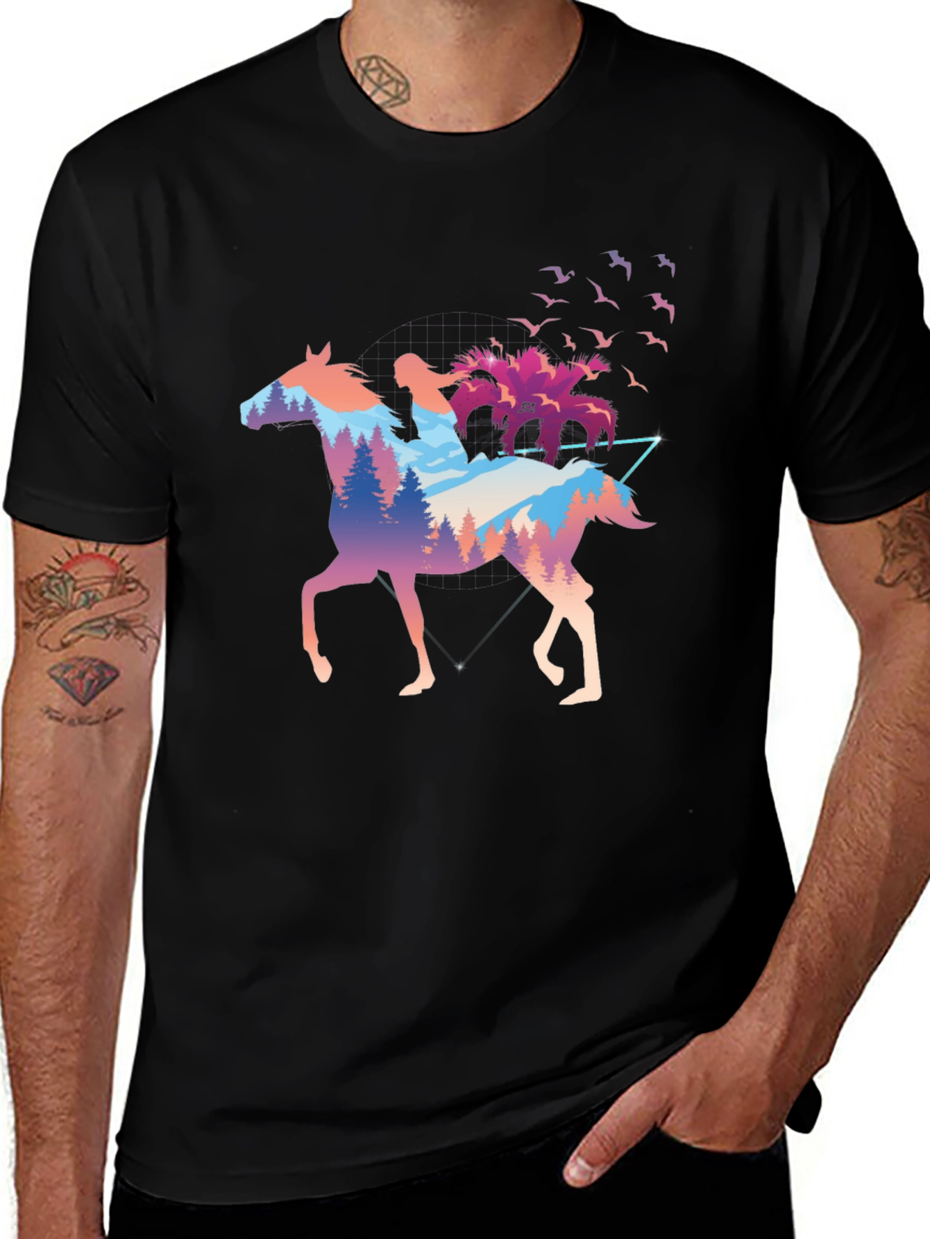 Variant 29 of Horse Rider Forest Graphic T-Shirt