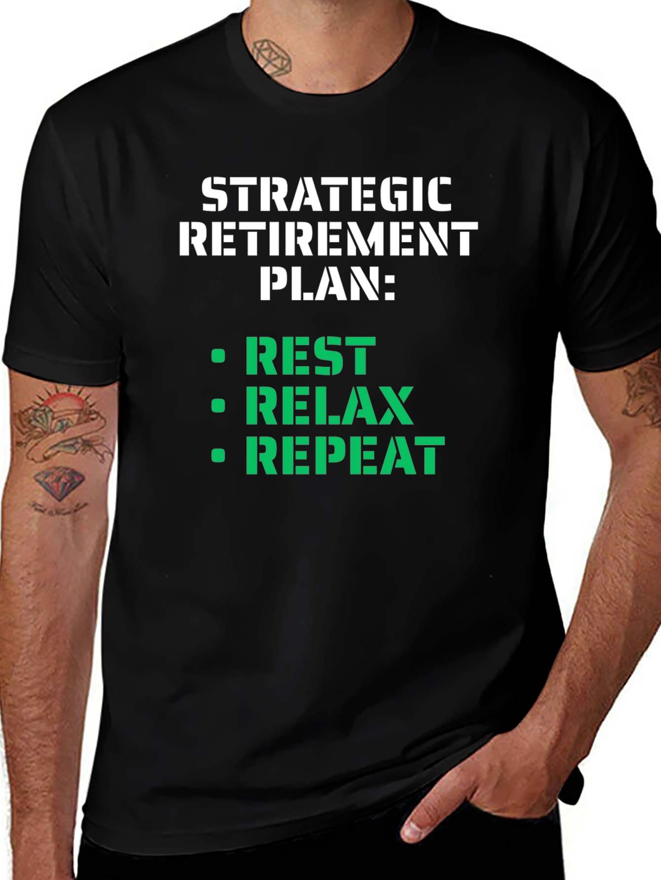 Variant 11 of Strategic Retirement Plan T-Shirt - Rest, Relax, Repeat