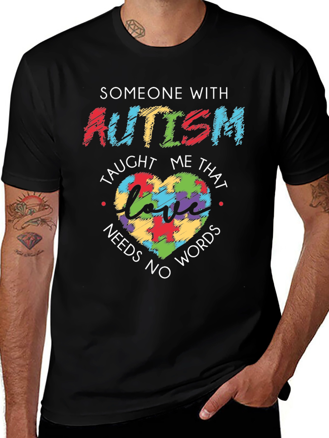 Variant 10 of Autism Awareness Puzzle Heart T-Shirt