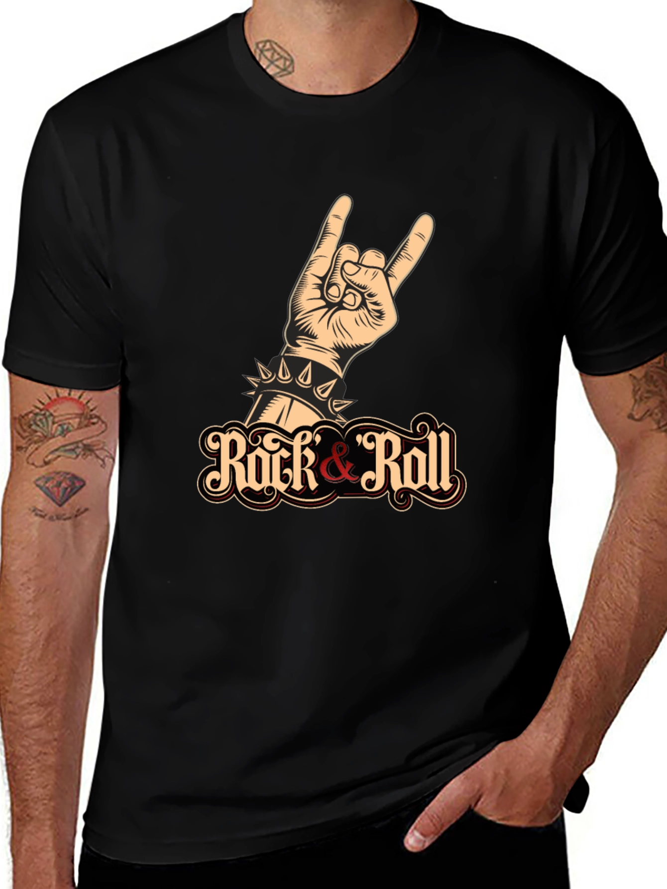 Variant 11 of Rock & Roll Graphic Print T-Shirt - Black