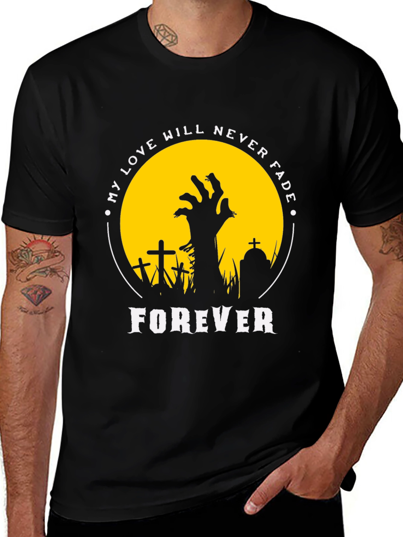 Variant 21 of Forever Love Zombie T-Shirt: Dark Humor Graphic Tee