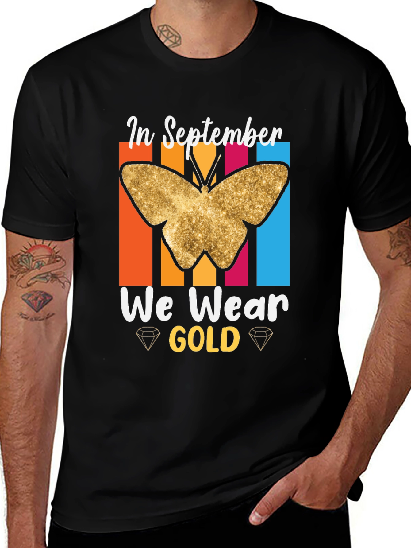 Variant 8 of September Gold Butterfly Awareness T-Shirt