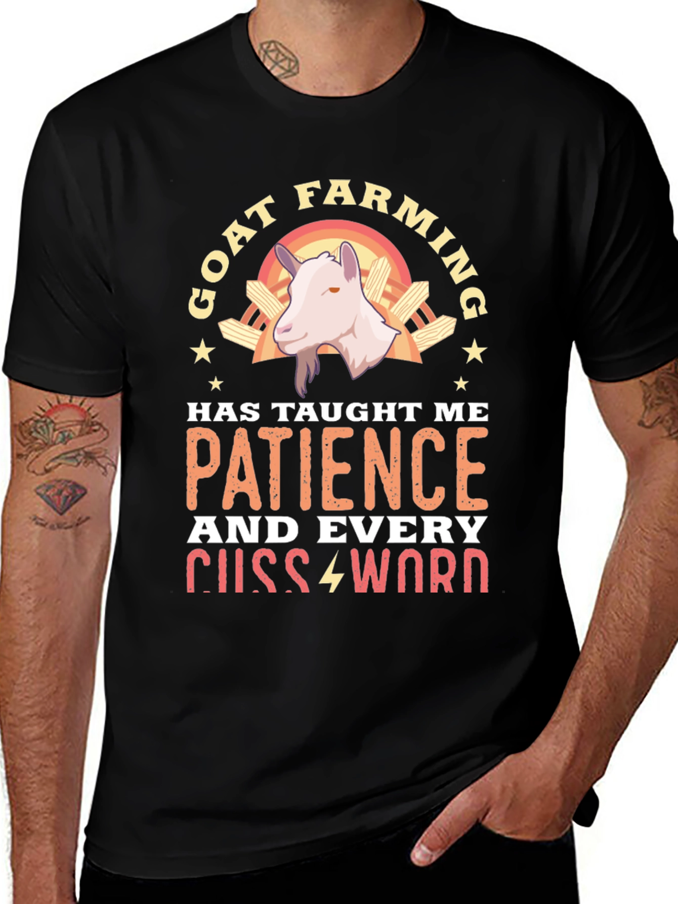 Variant 18 of Goat Farming T-Shirt - Patience & Every Cuss Word
