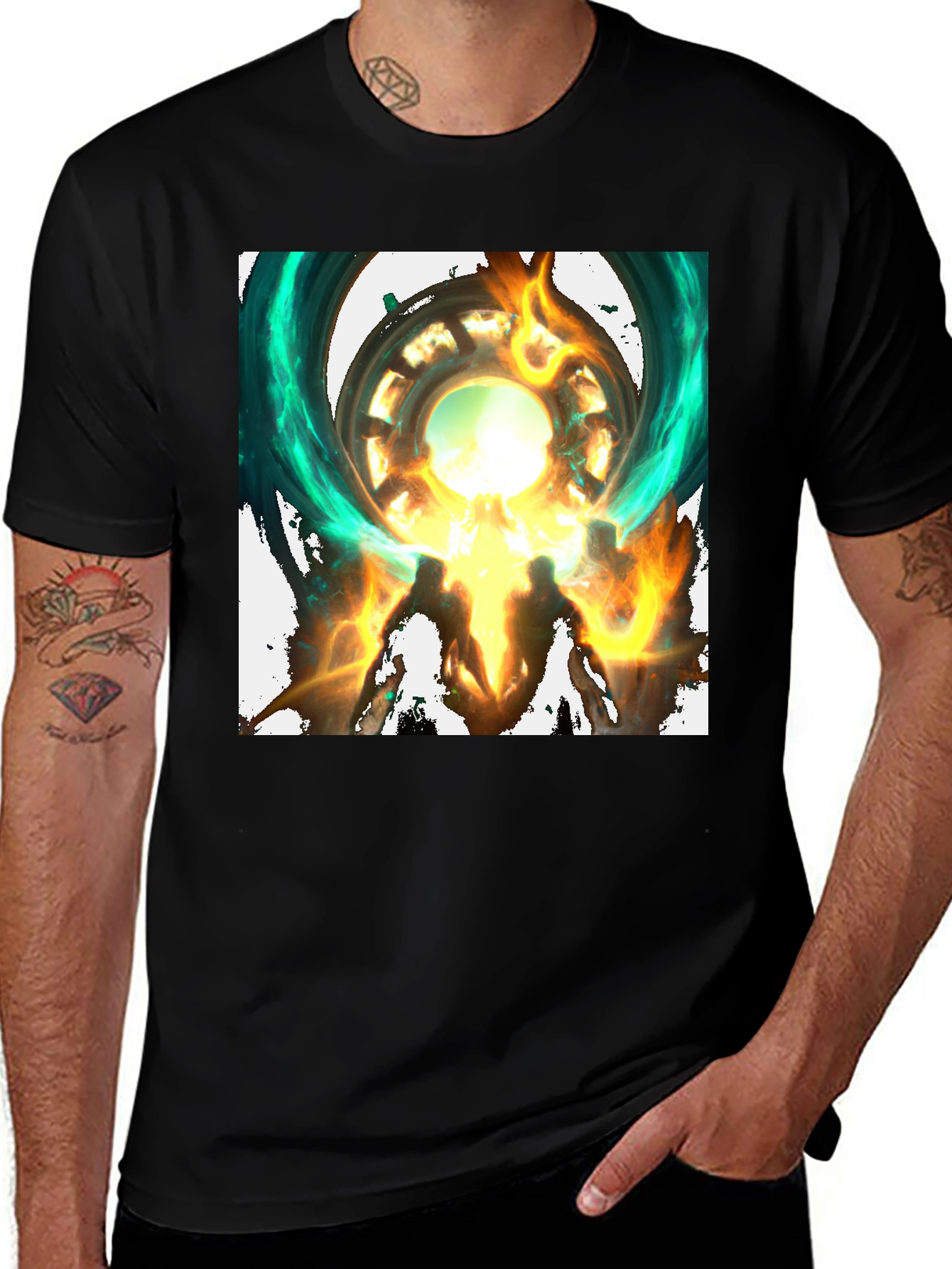 Variant 7 of Mystical Portal Graphic Black T-Shirt