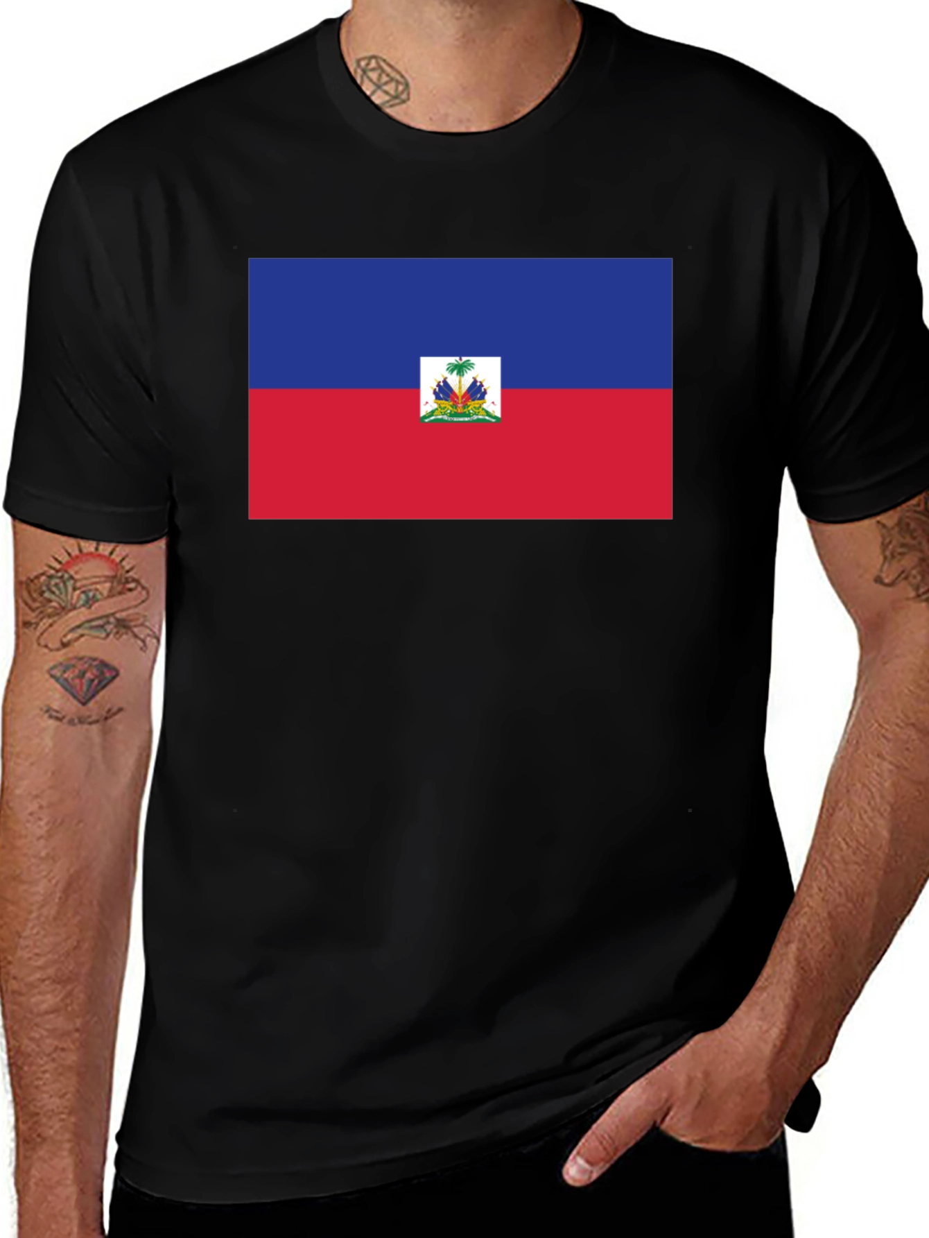 Variant 17 of Haiti Flag T-Shirt - Patriotic Pride Tee