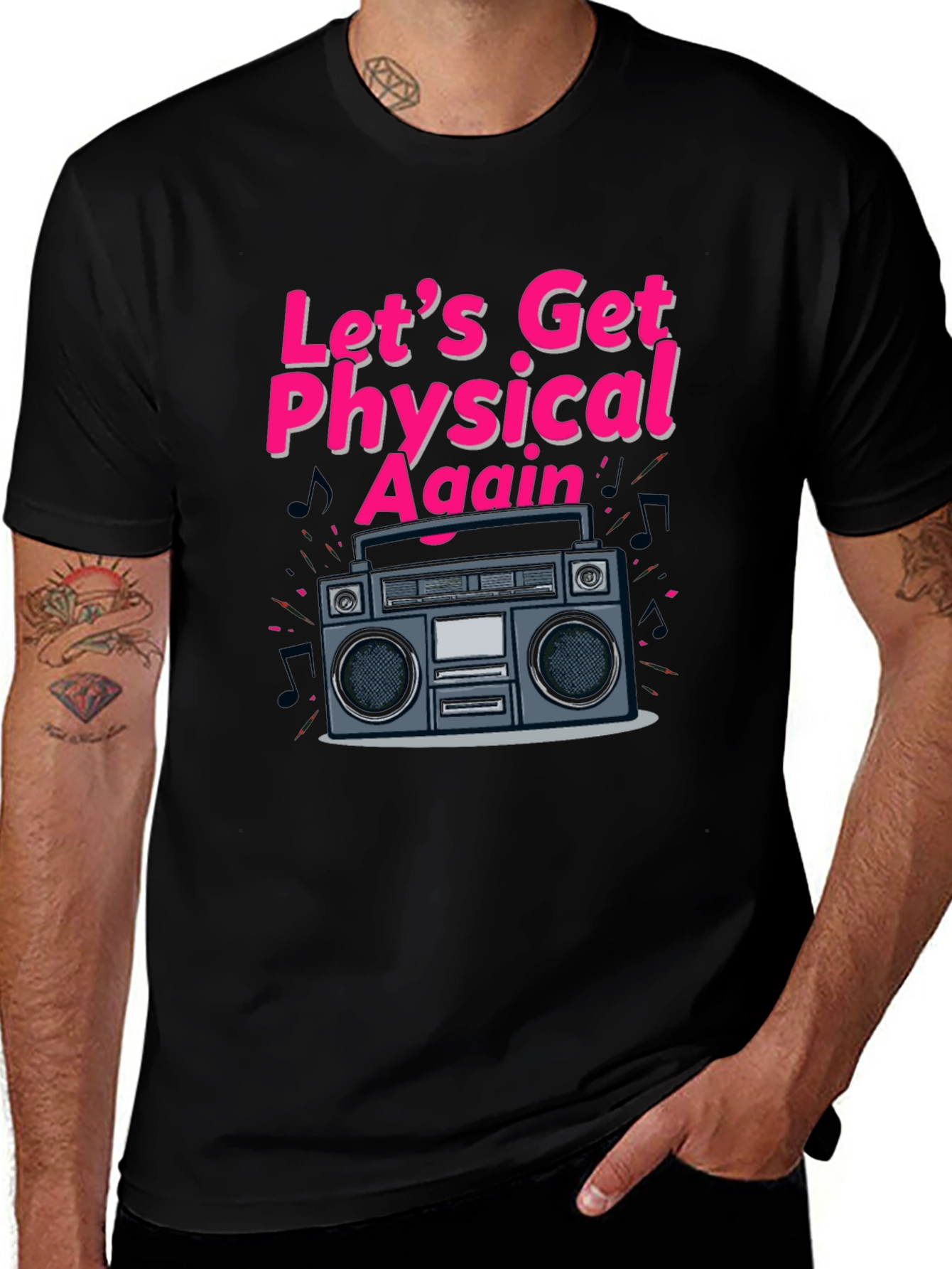 Let's Get Physical Again Black T-Shirt