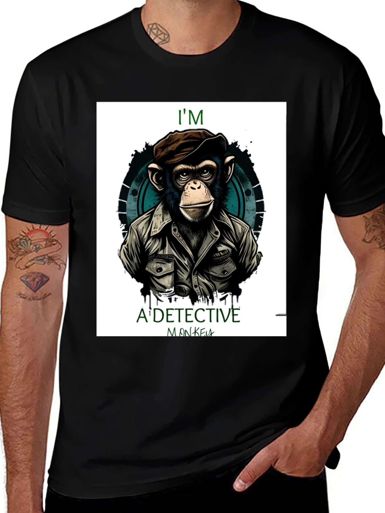 Variant 19 of I'm A Detective Monkey Graphic T-Shirt