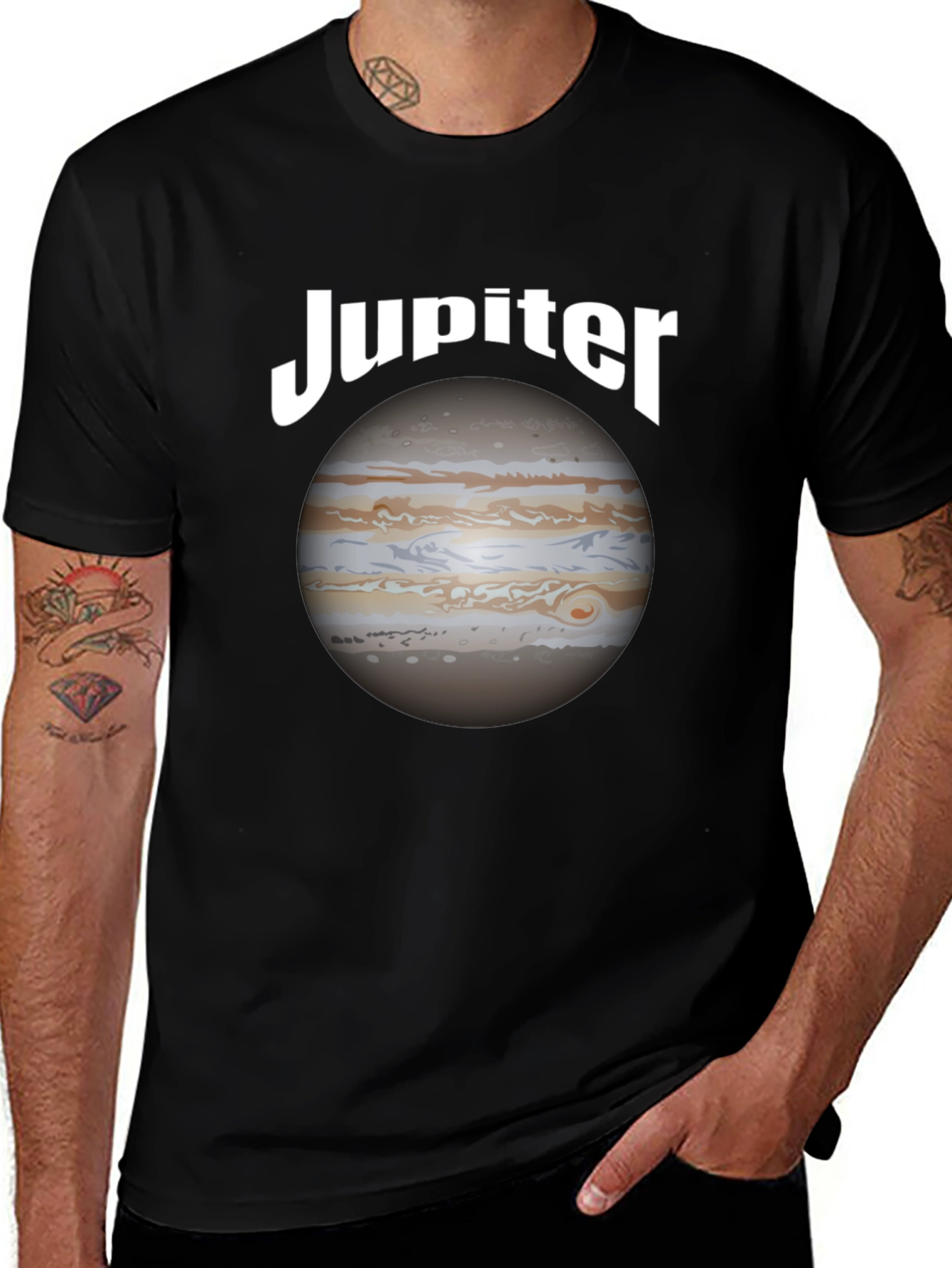Jupiter Planet Graphic Black T-Shirt