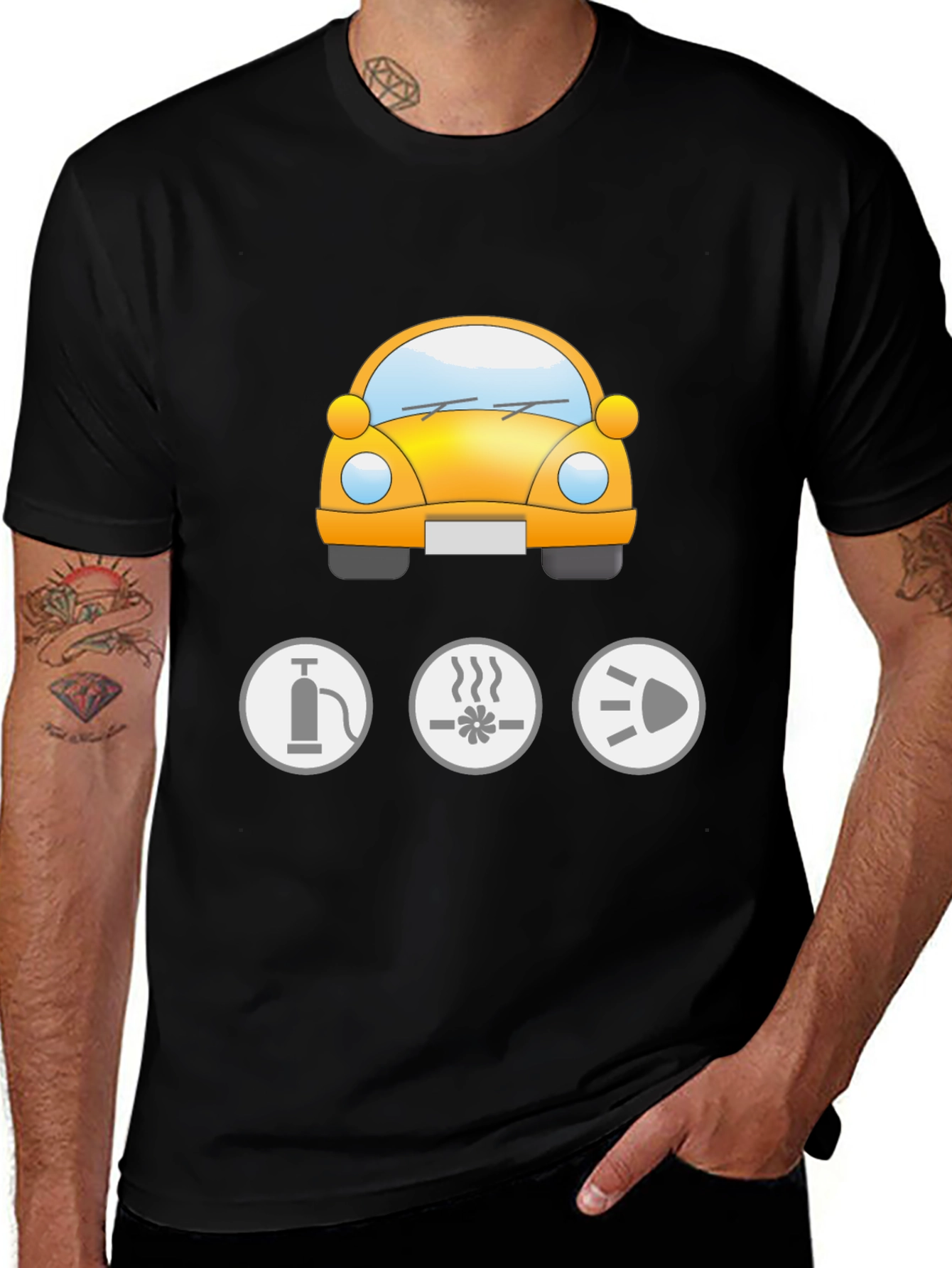 Variant 8 of Men's Black Car Graphic Tee